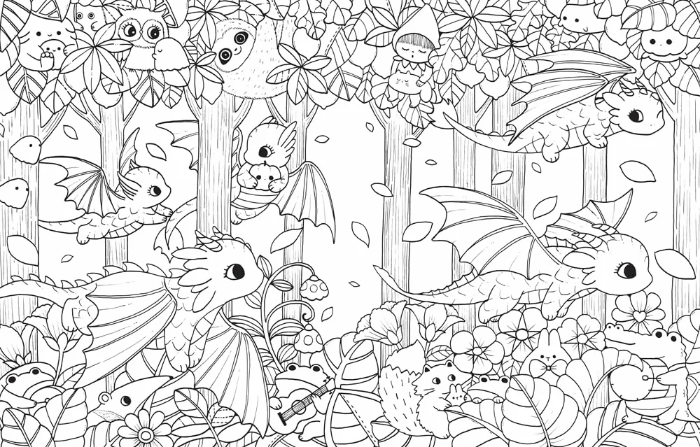 A Million Dragons: Adorable Dragons to Colour