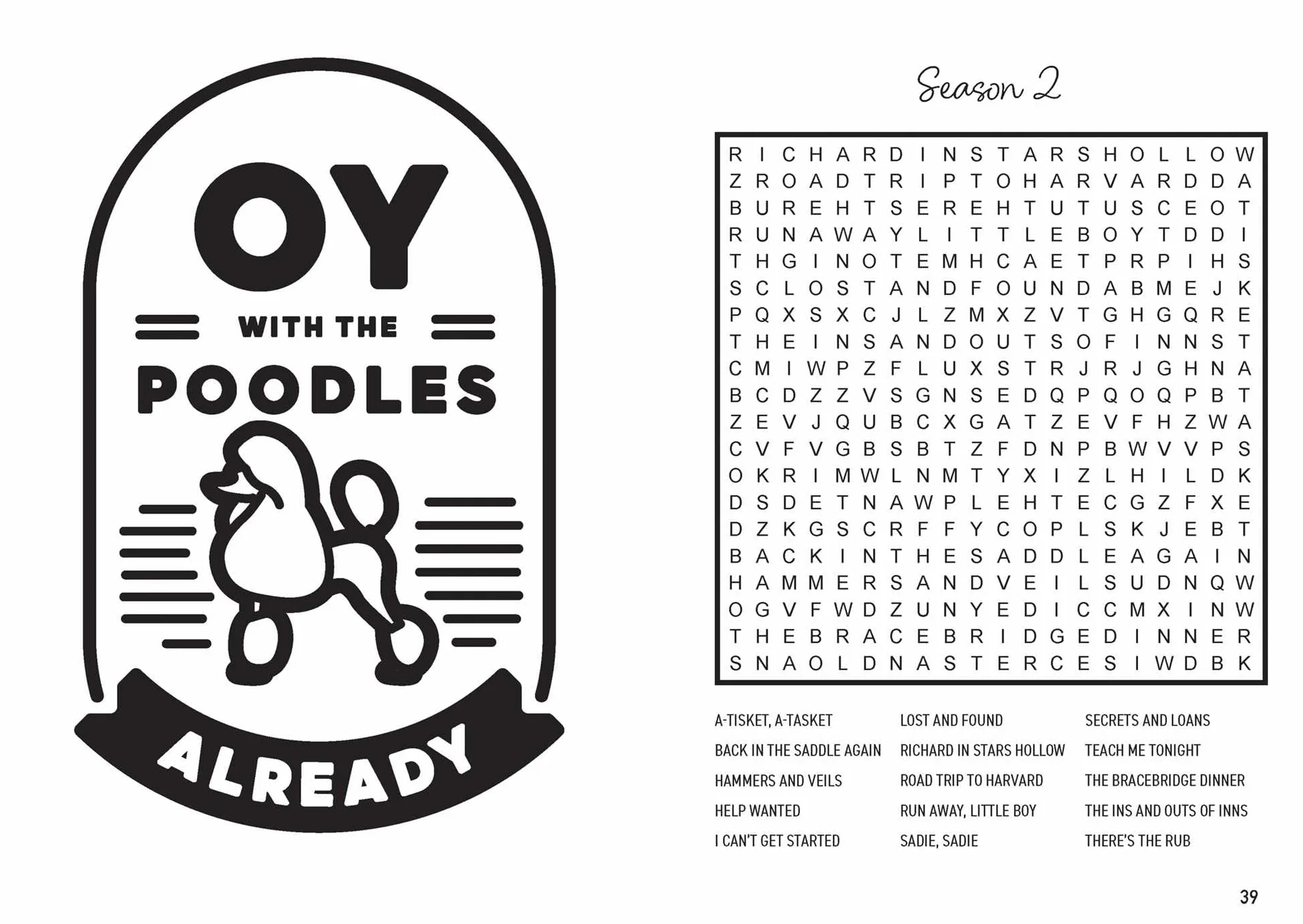 Gilmore Girls Word Search and Coloring Book