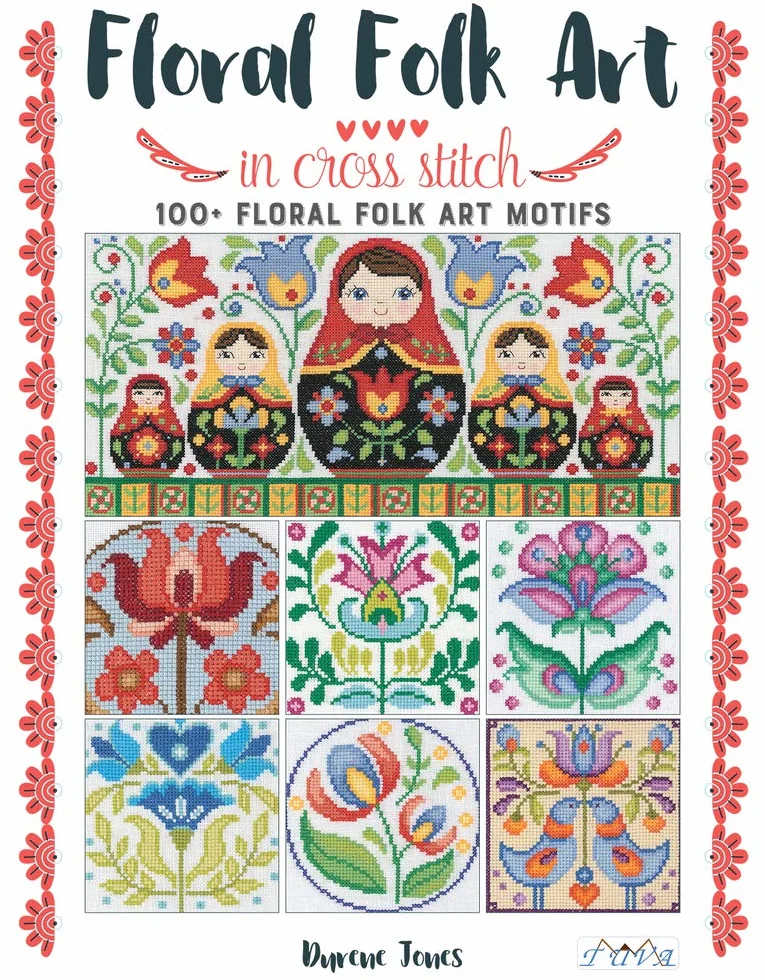 Floral Folk Art in Cross Stitch