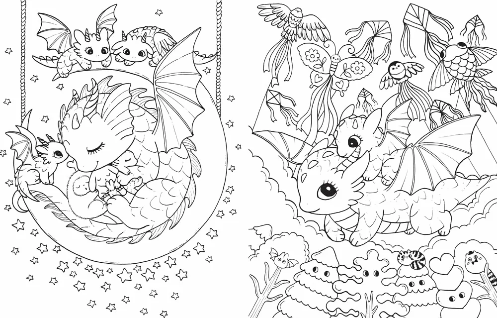 A Million Dragons: Adorable Dragons to Colour