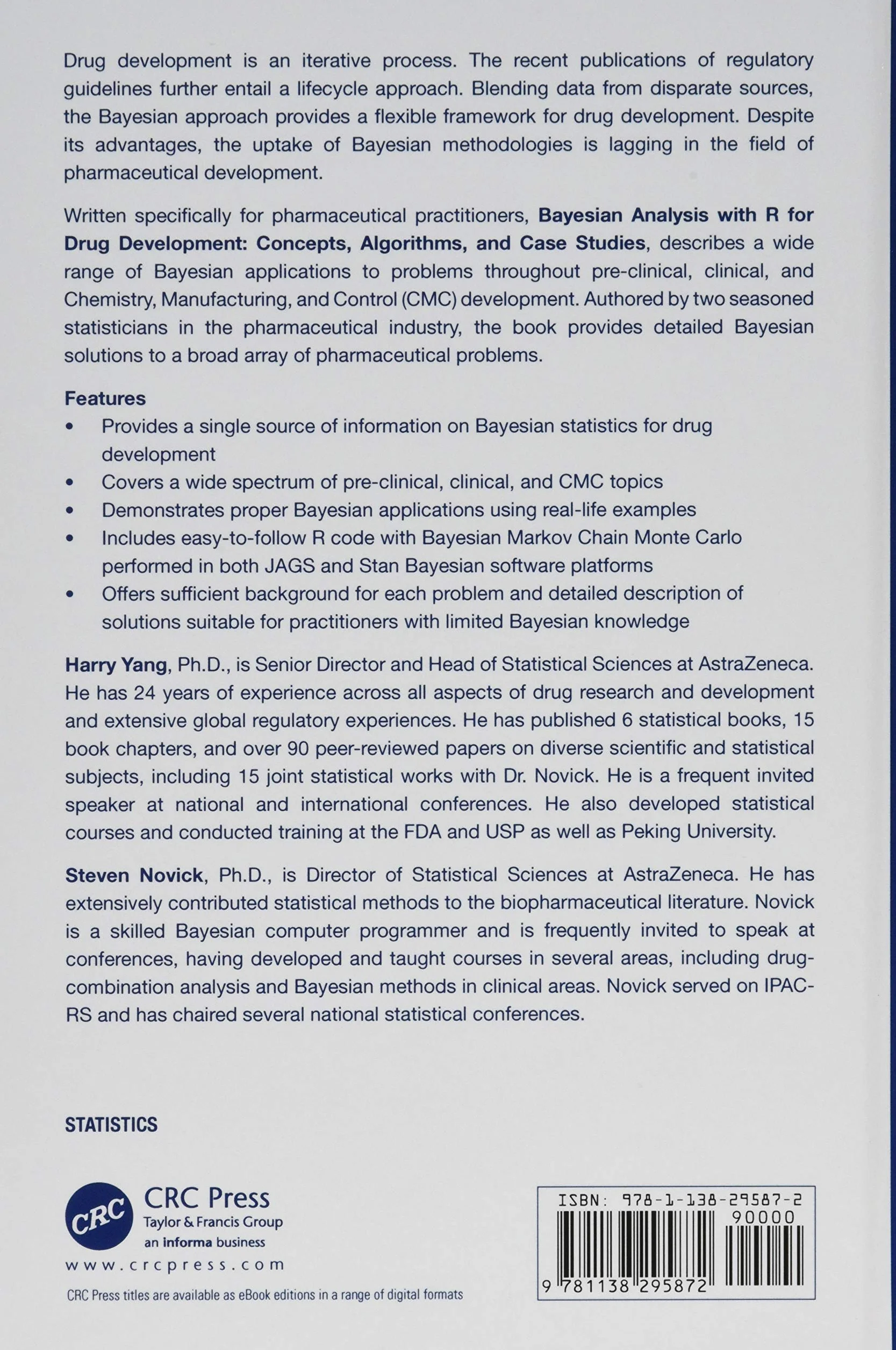 Bayesian Analysis with R for Drug Development: Concepts, Algorithms, and Case Studies