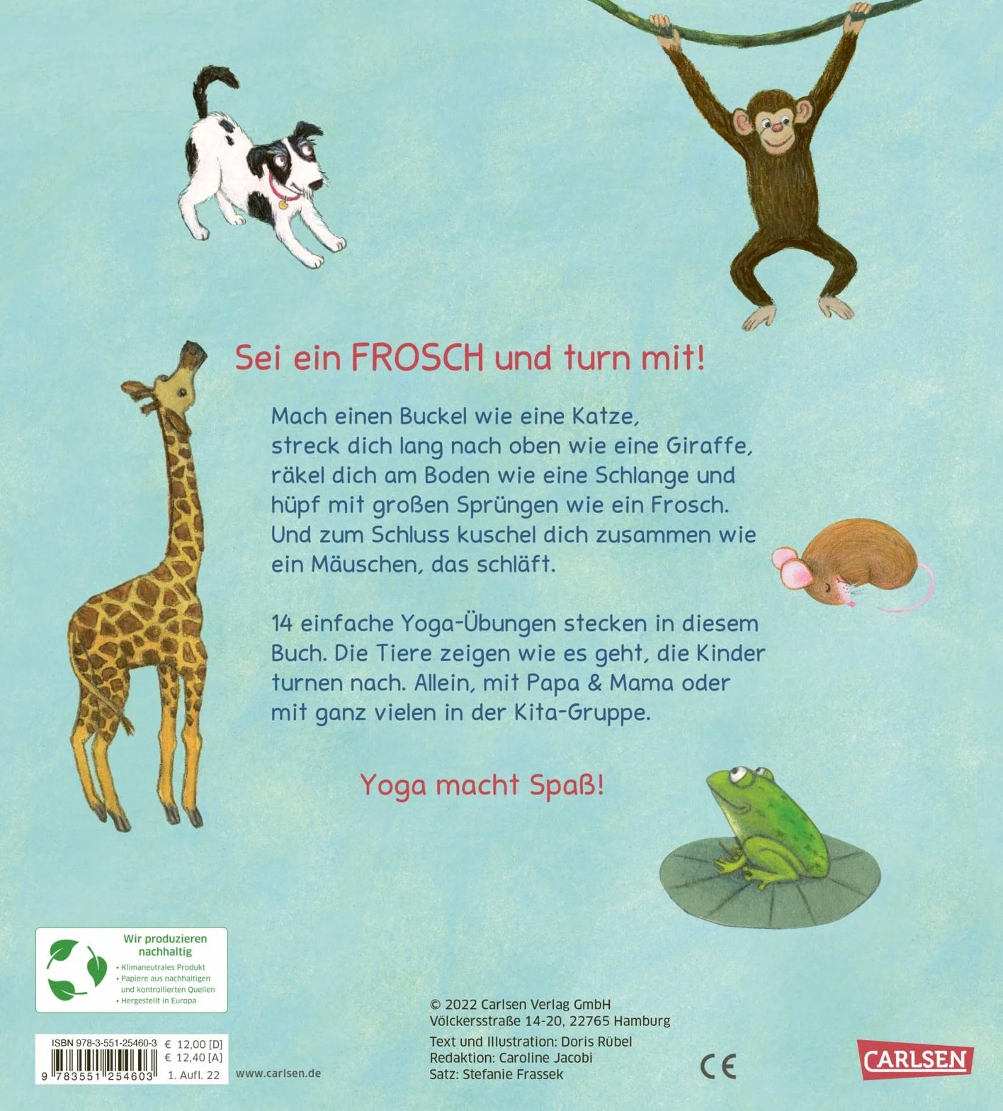 Turnen wie die Tiere - Das große Yoga Buch für kleine Kinder: Erweiterte Maxi-Ausgabe | Spielerische Yogaübungen für Krippen- und Kindergartenkinder Yoga