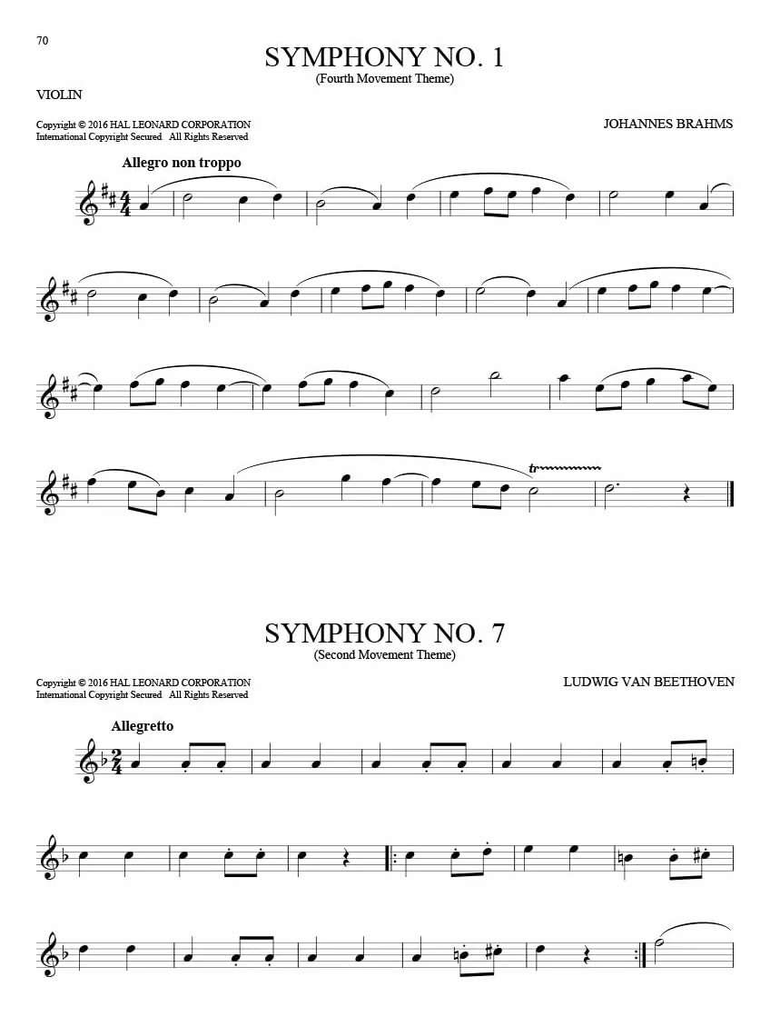101 classical themes for violin violon