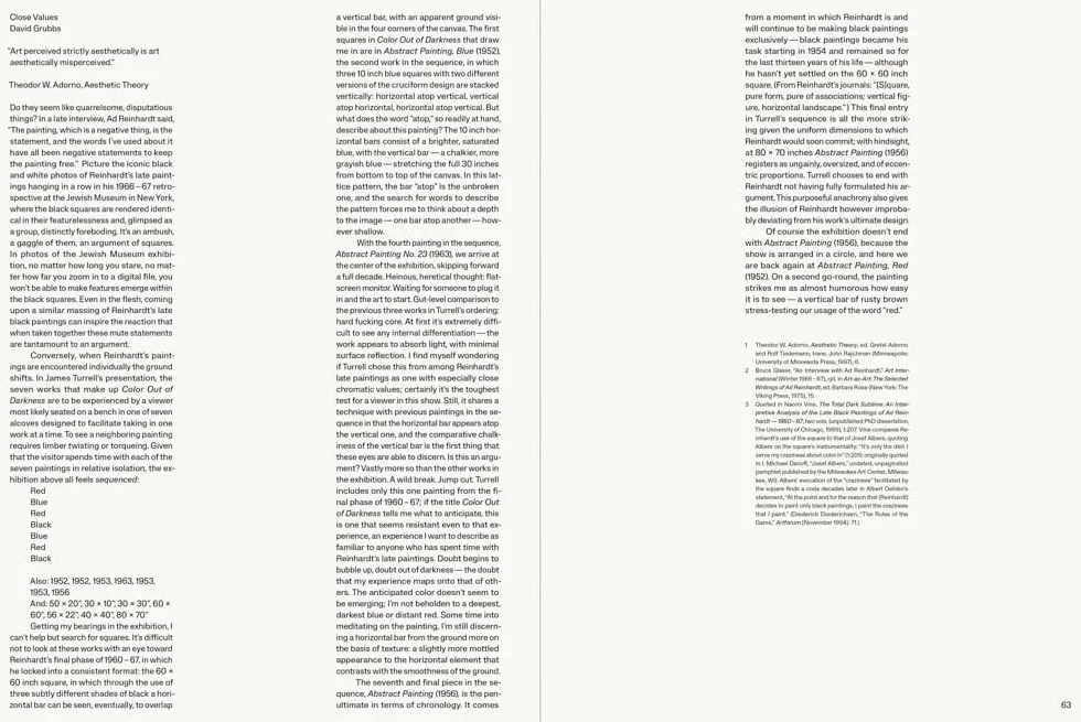 Ad Reinhardt: Color Out of Darkness /anglais: Curated by James Turrell