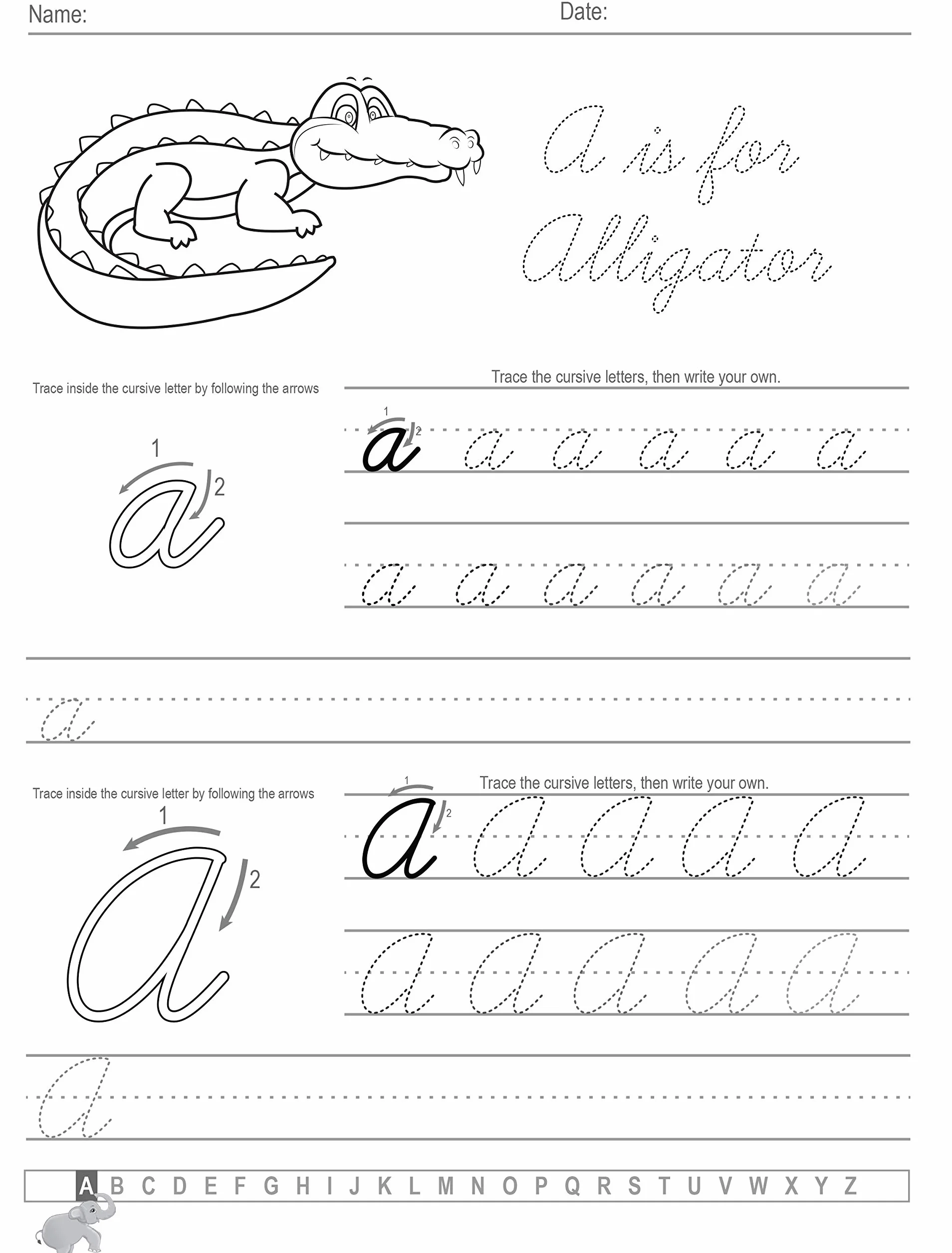 Cursive Handwriting Workbook For Kids: Cursive for beginners workbook. Cursive letter tracing book. Cursive writing practice book to learn writing in cursive: 1
