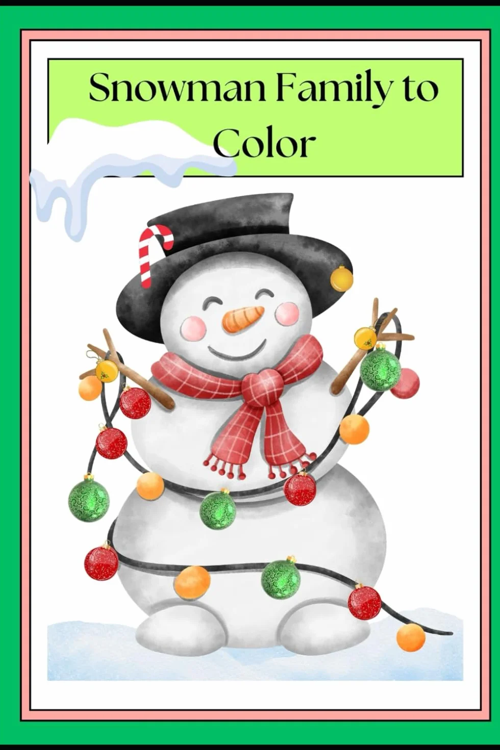Snowman family to color
