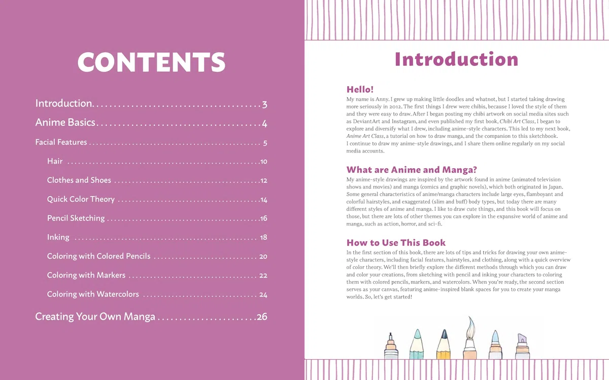 Anime Art Class Sketchbook: Includes Drawing Tips and Over 100 Blank Manga Style Panels