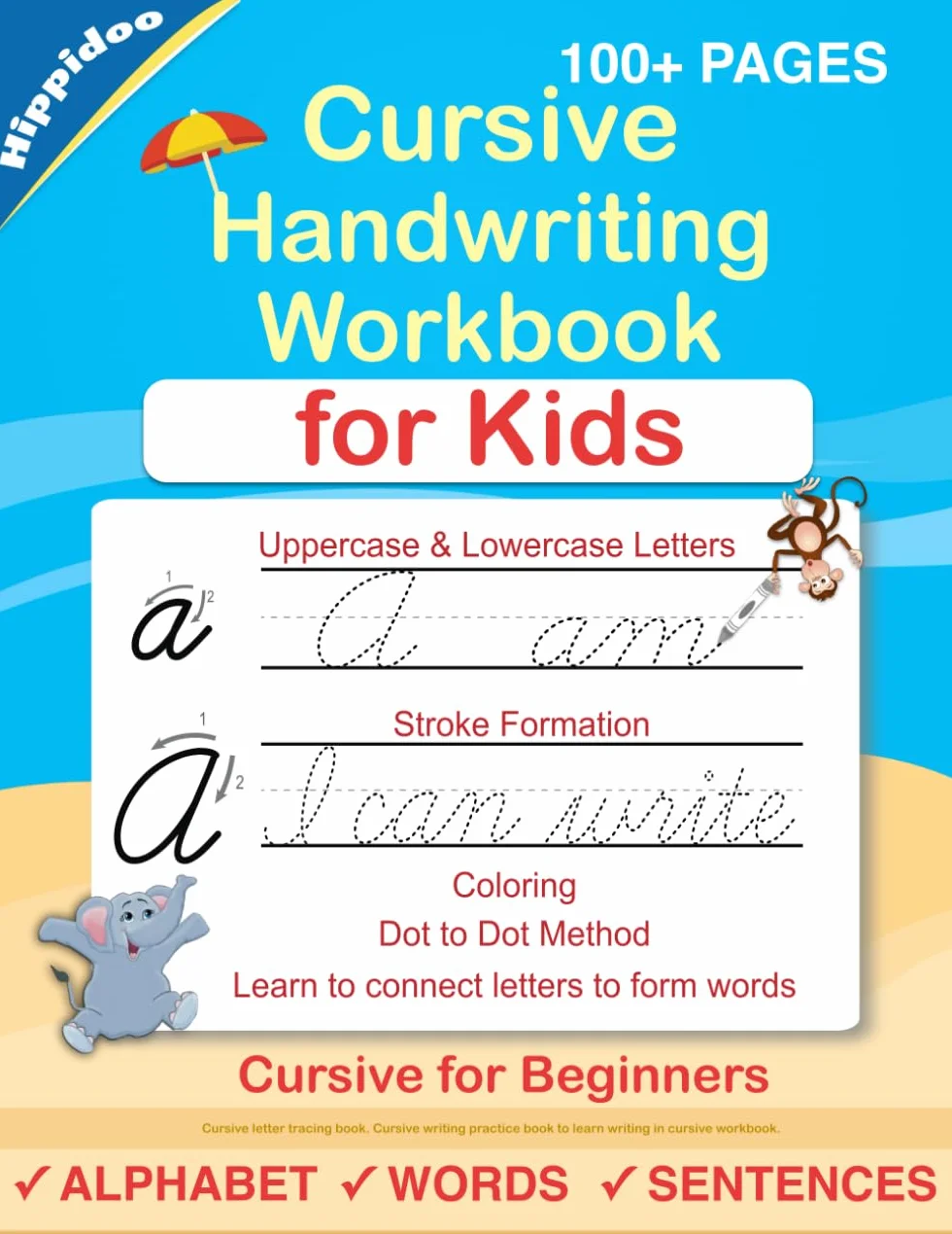 Cursive Handwriting Workbook For Kids: Cursive for beginners workbook. Cursive letter tracing book. Cursive writing practice book to learn writing in cursive: 1