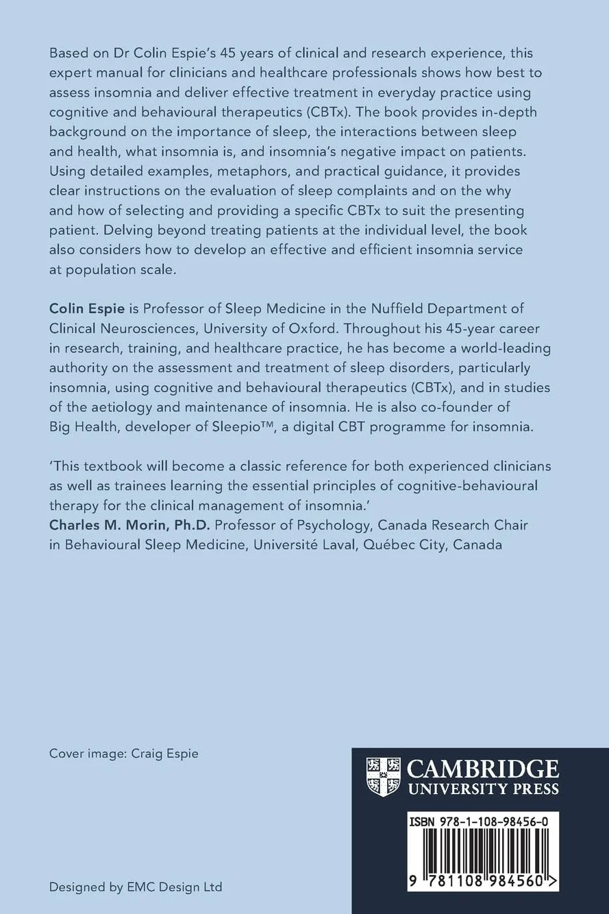 The Clinician's Guide to Cognitive and Behavioural Therapeutics (CBTx) for Insomnia: A Scientist-Practitioner Approach
