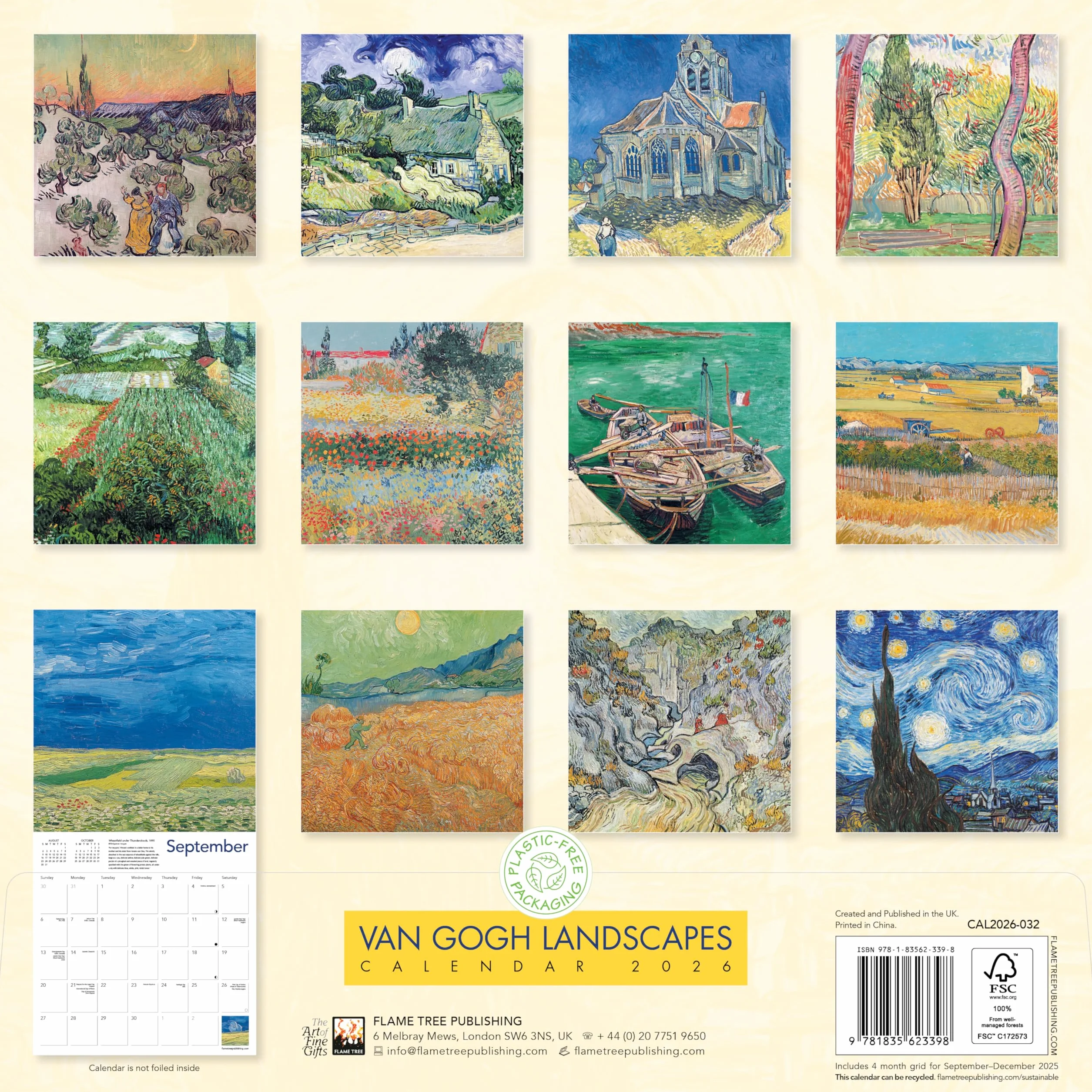 Van Gogh Landscapes Wall Calendar 2026 (Art Calendar)