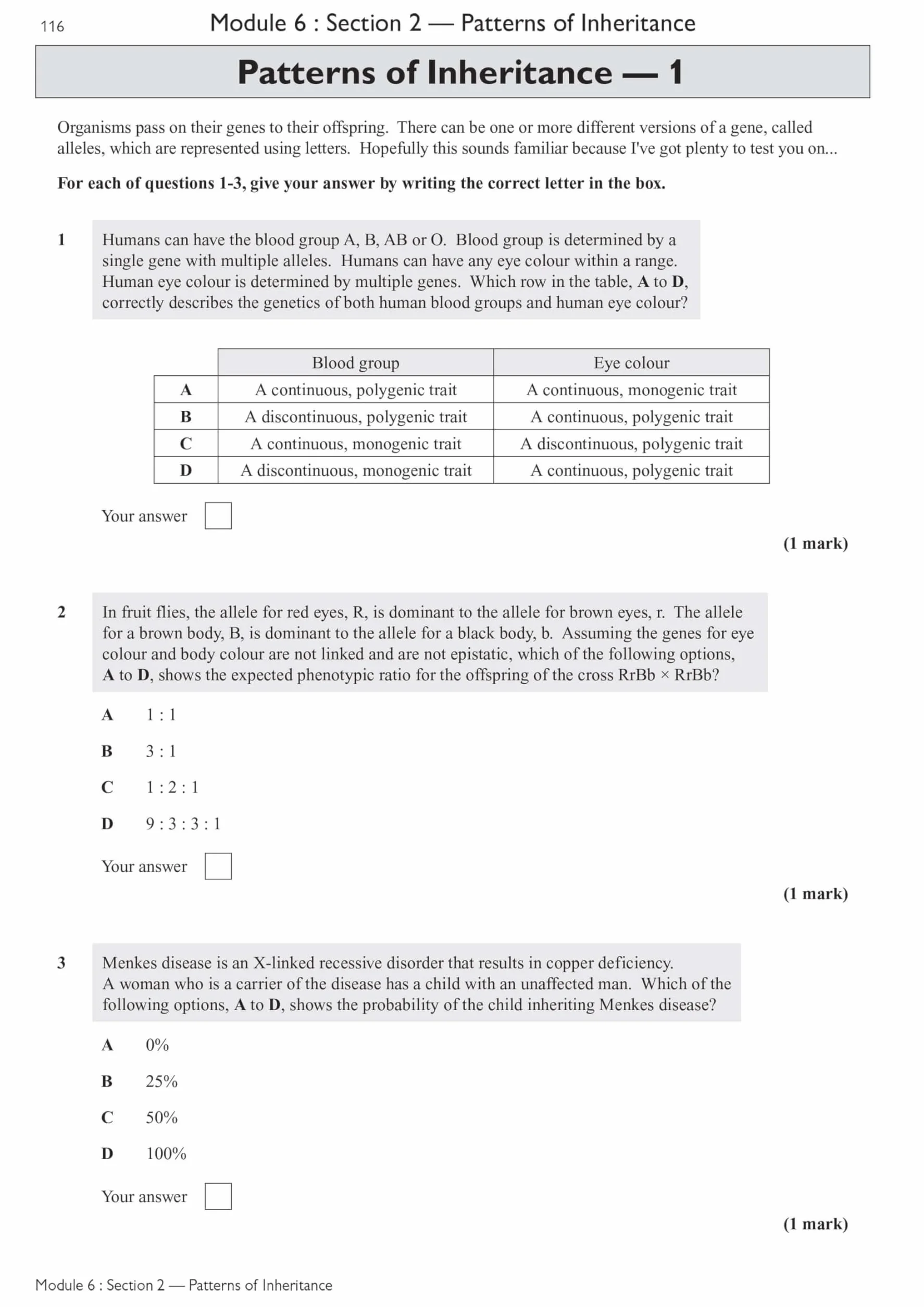 A-Level Biology: OCR A Year 1 & 2 Exam Practice Workbook includes Answers