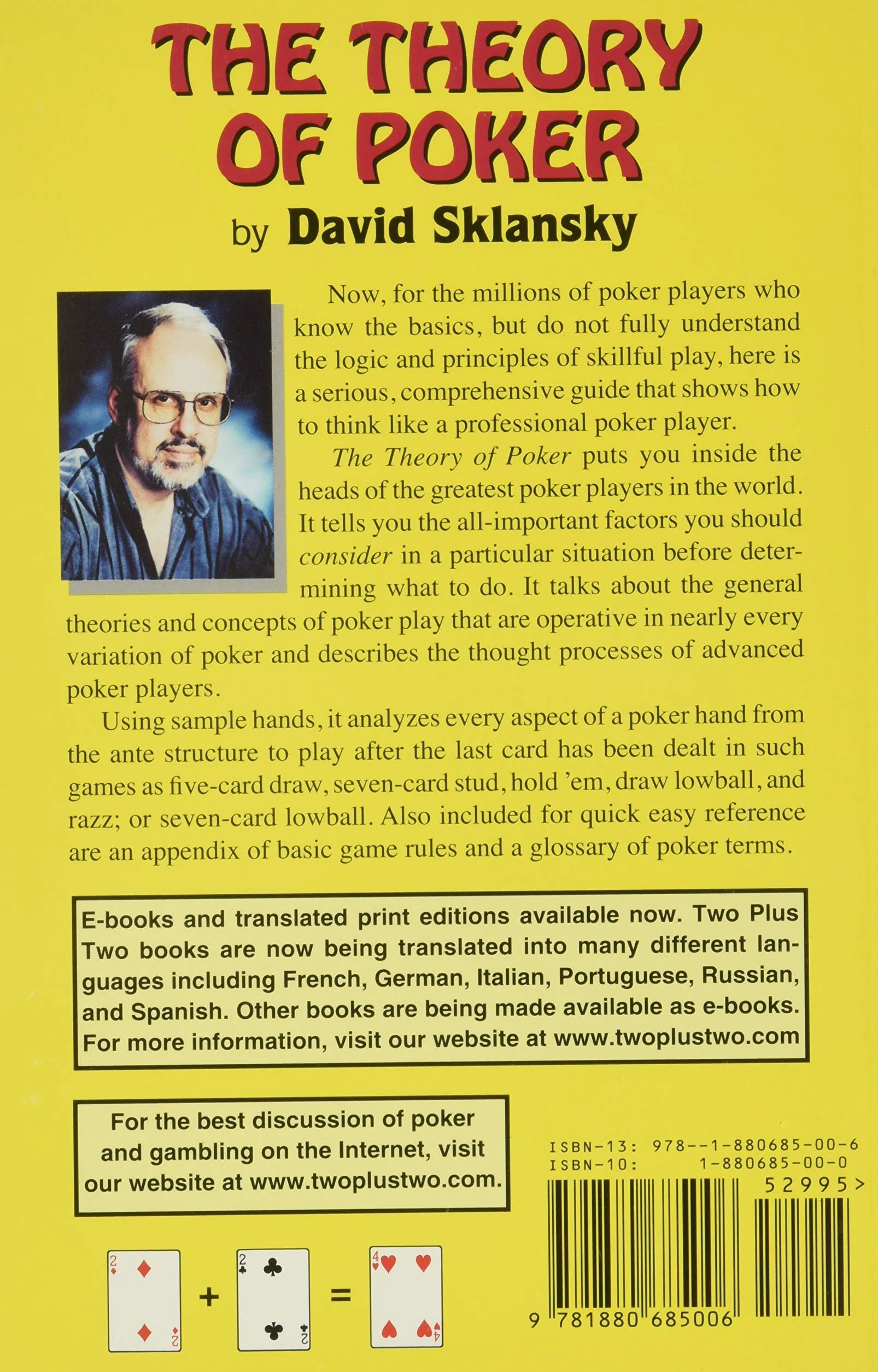 The Theory of Poker: A Professional Poker Player Teaches You How To Think Like One
