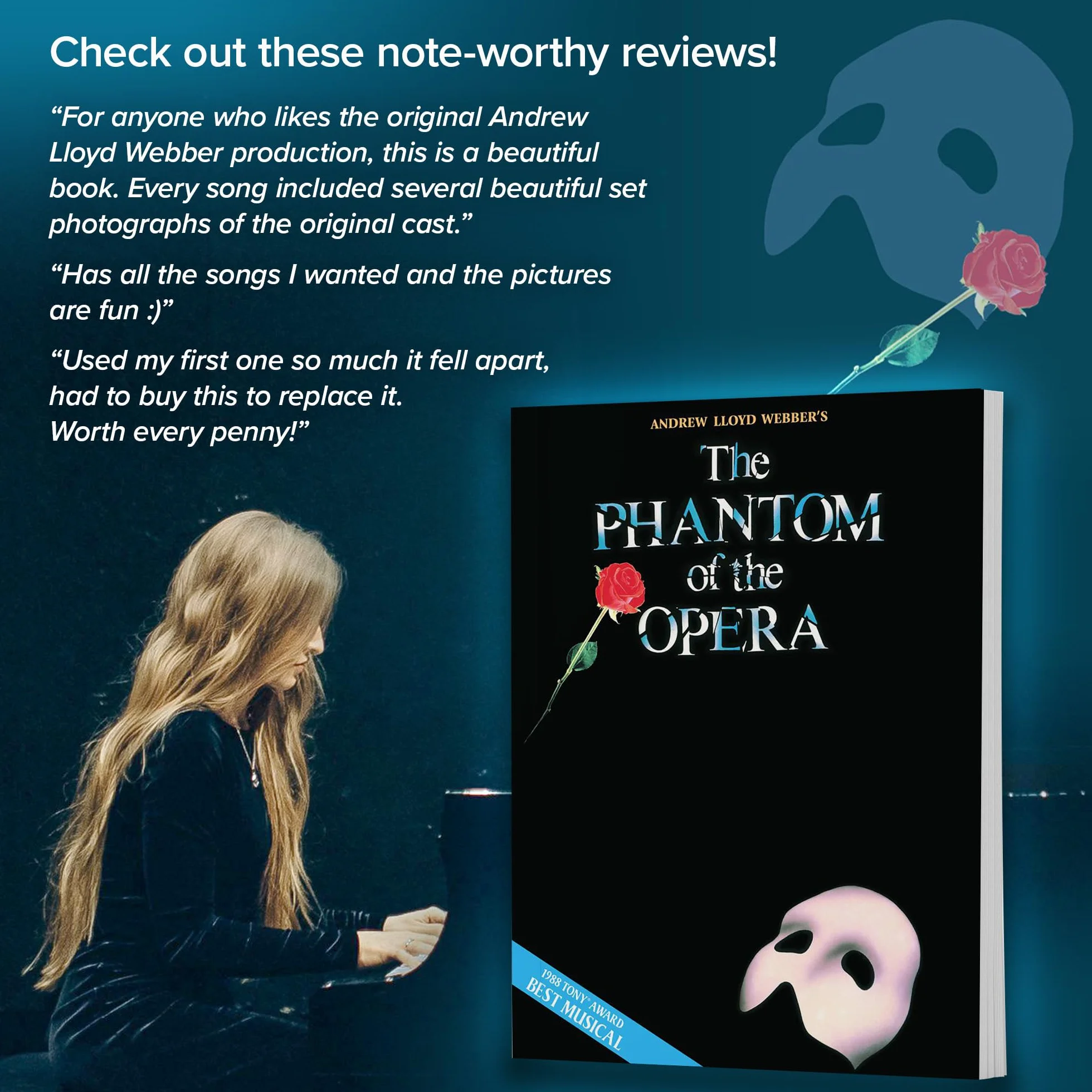 Phantom of the Opera - Souvenir Edition Piano/Vocal Selections Songbook 9 Iconic Songs by Andrew Lloyd Webber Broadway Musical Sheet Music for Piano ... Selections (Melody in the Piano Part)