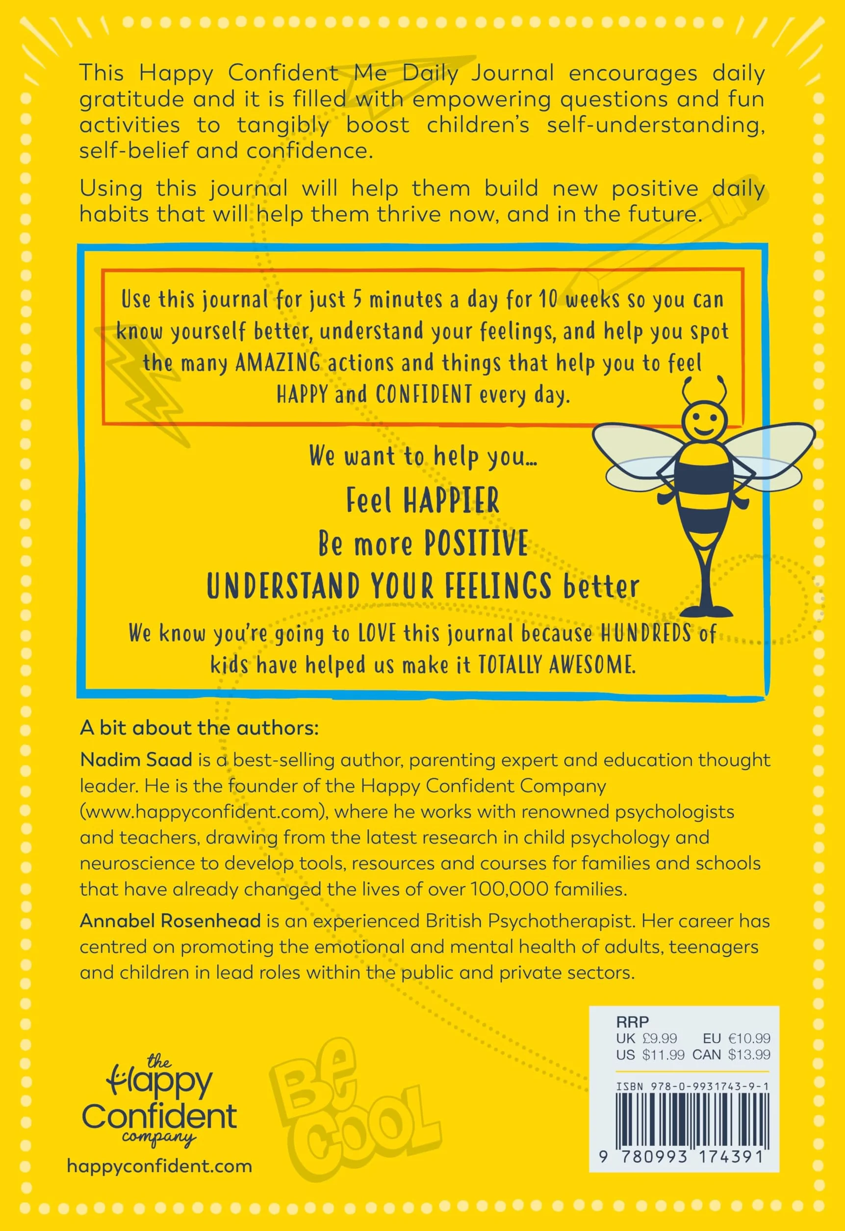 Happy Confident Me: Daily Journal - Gratitude and Growth Mindset Journal That Boosts Children's Happiness, Self-Esteem, Positive Thinking, Mindfulness and Resilience