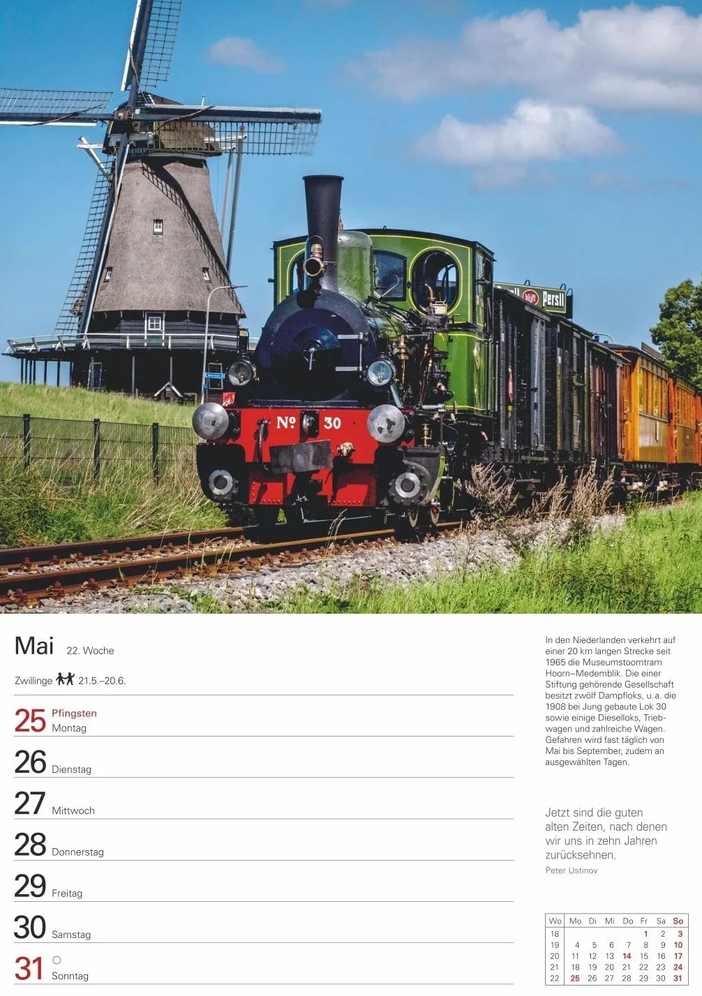 Eisenbahnen Wochenplaner 2026 - 53 faszinierende Fotografien: Besonderer Wandplaner mit 53 fantastischen Fotos von historischen Eisenbahnen. Hochwertiger Foto-Kalender 2026. 25 x 35,5 cm