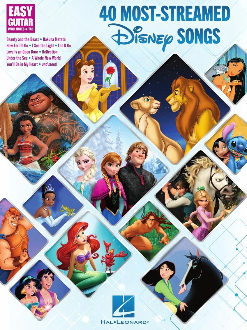 40 Most-Streamed Disney Songs: Easy Guitar with Notes and Tab Songbook