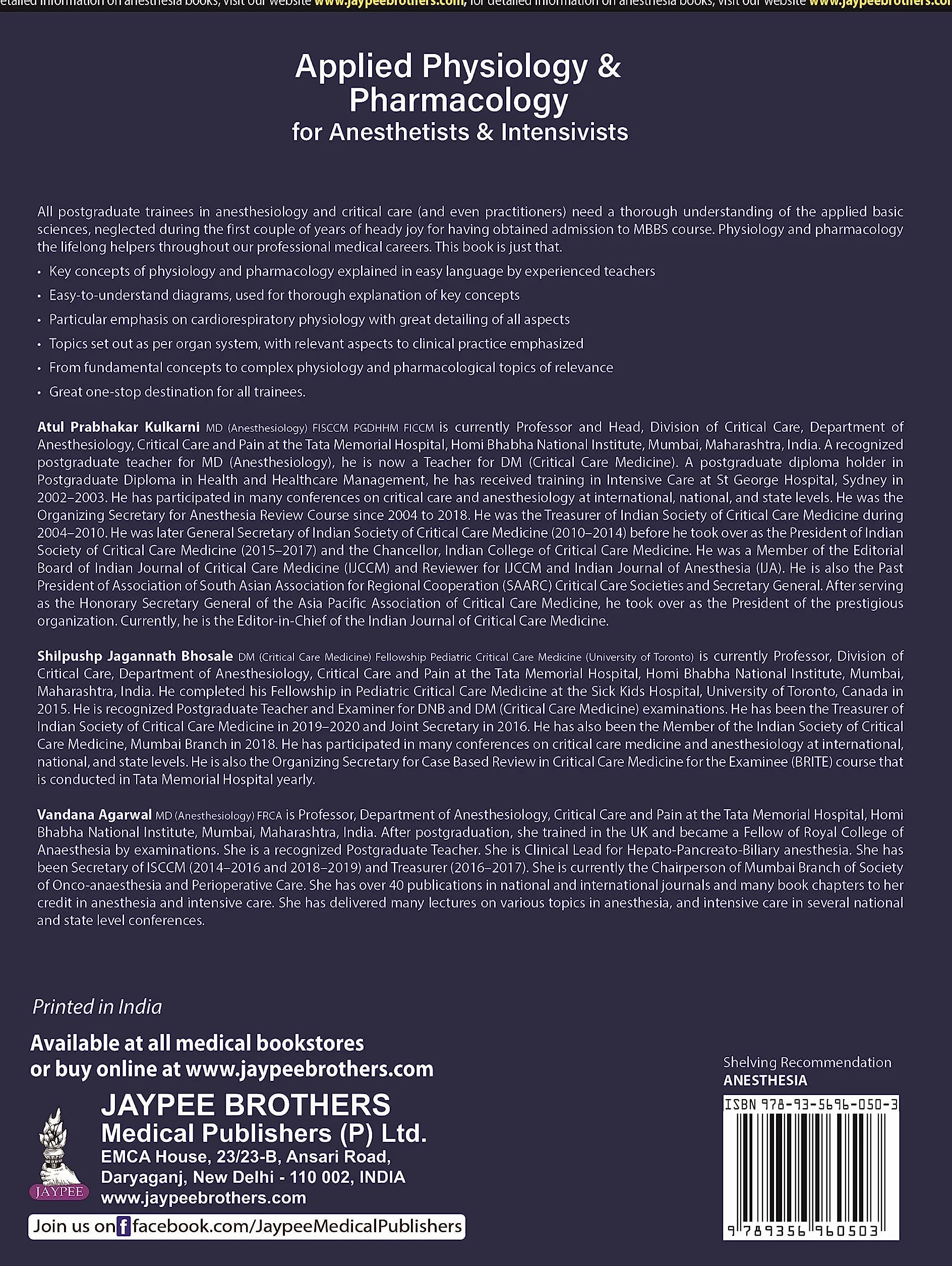 Applied Physiology & Pharmacology for Anesthetists & Intensivists