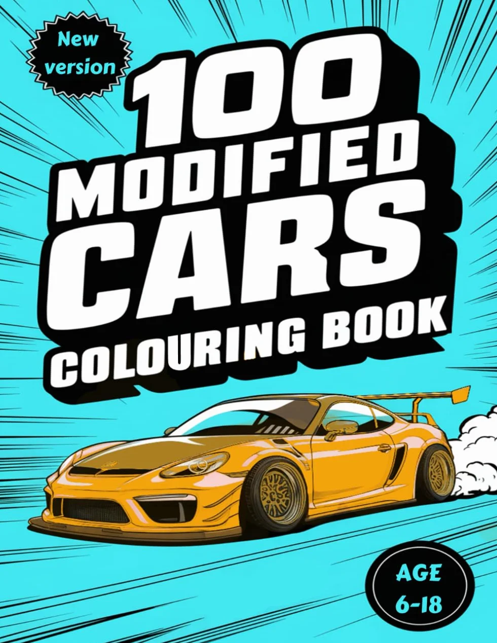 100 modified cars colouring book: Creative Car Coloring Fun, 100 Pages of Maximalist Style for Teens and Adults