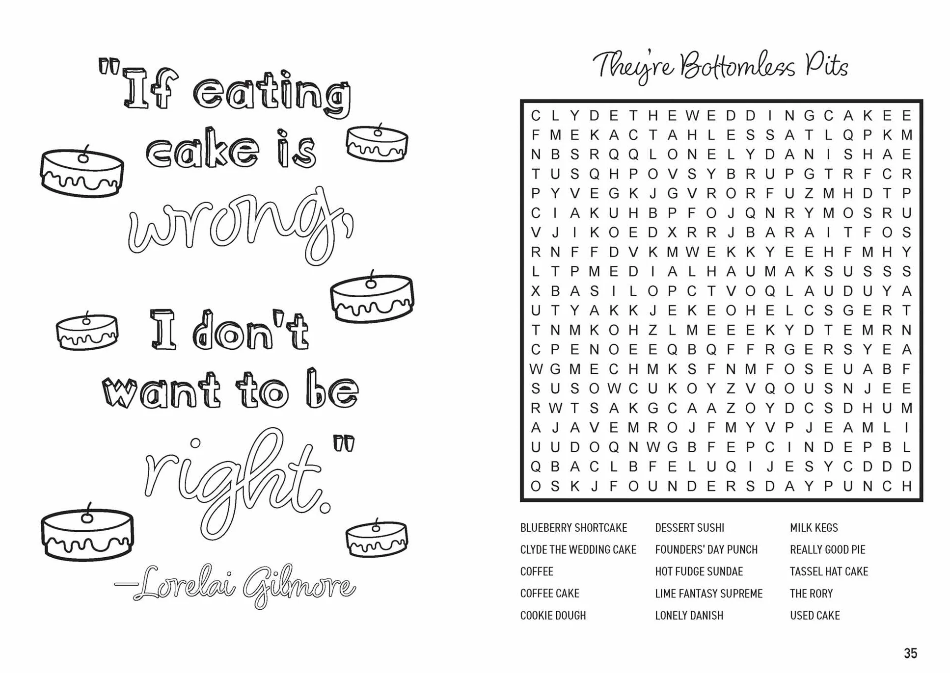 Gilmore Girls Word Search and Coloring Book