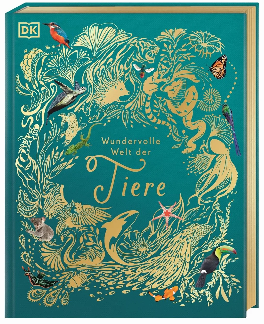 Wundervolle Welt der Tiere: Ein Tierbilderbuch für die ganze Familie. Hochwertig ausgestattet mit Lesebändchen, Goldfolie und Goldschnitt