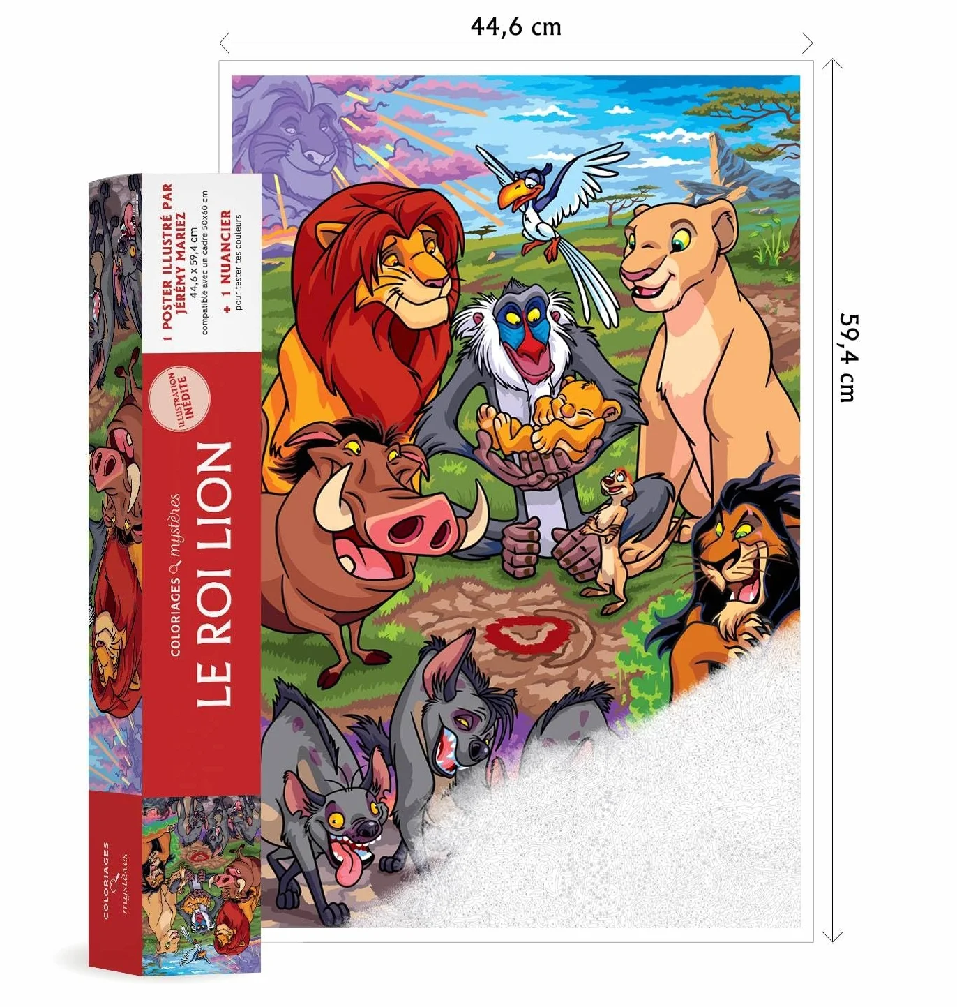 Coloriages Mystères - Poster Disney Le Roi Lion: Colorie les chiffres et découvre l'image