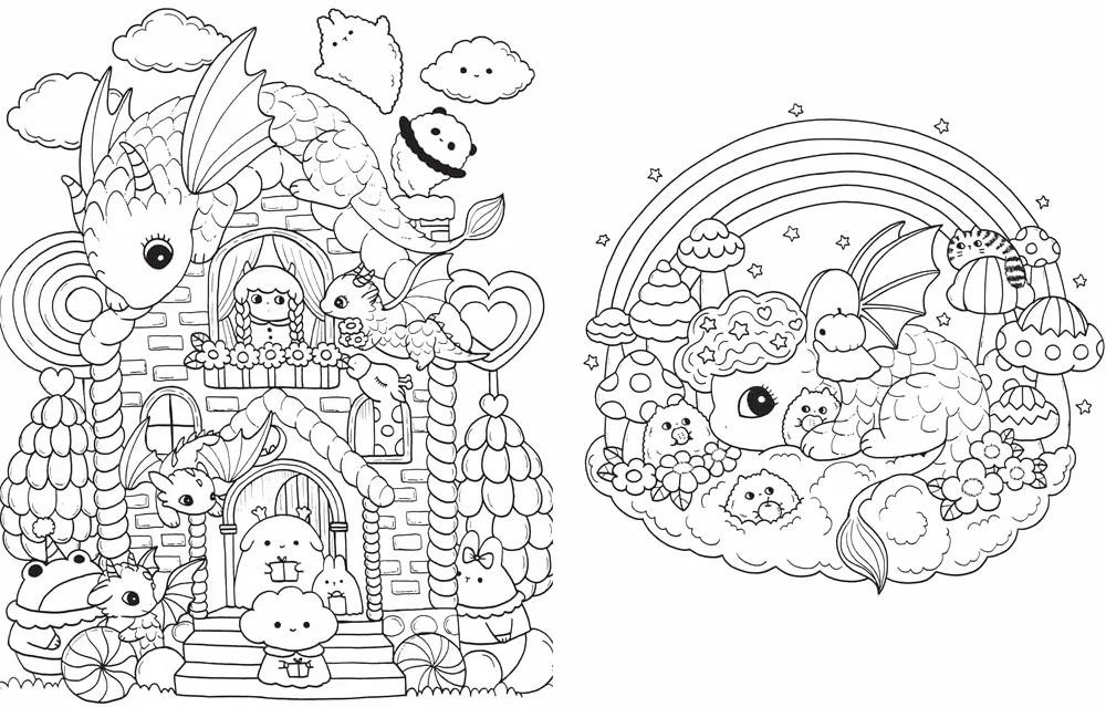 A Million Dragons: Adorable Dragons to Colour