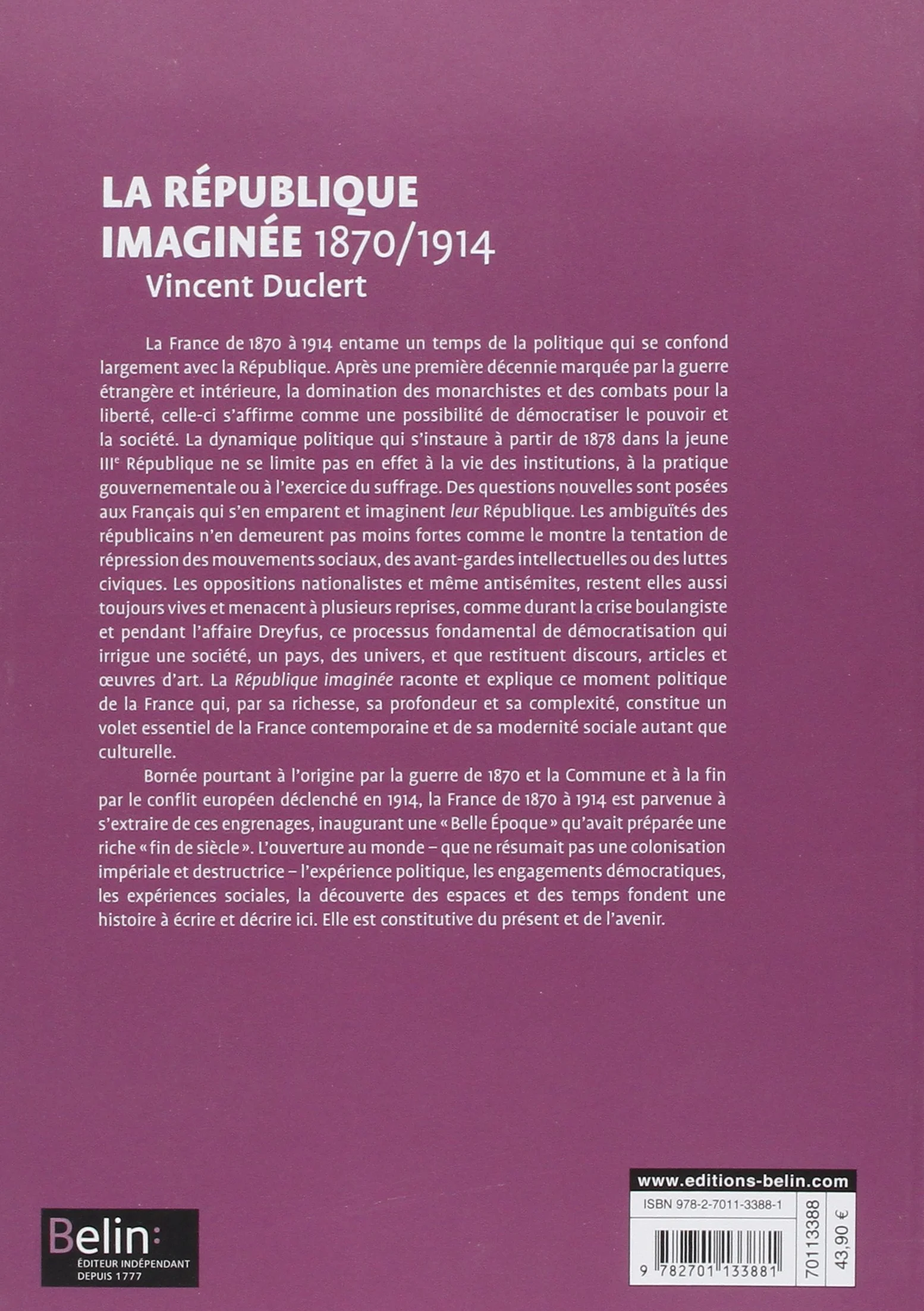 La République imaginée (1870-1914): Version brochée
