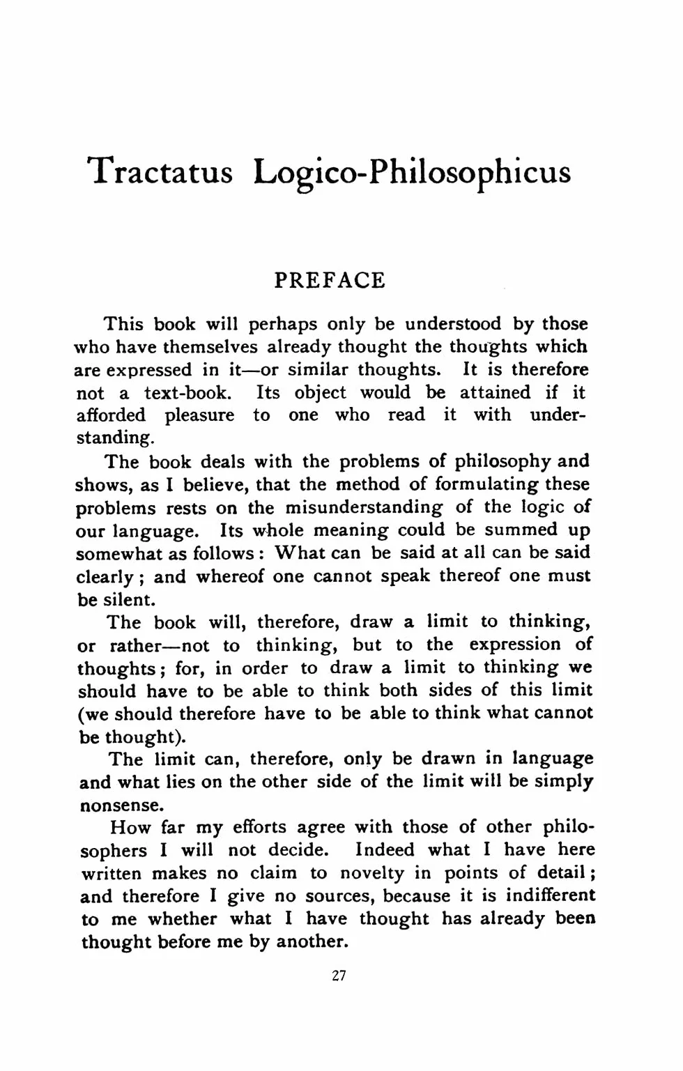 Tractatus Logico-Philosophicus