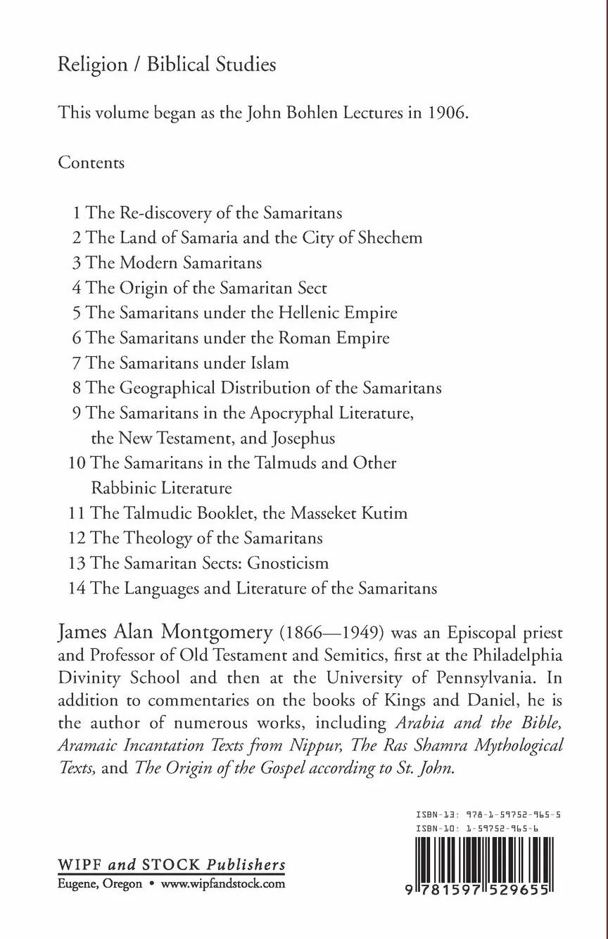 The Samaritans, the Earliest Jewish Sect: Their History, Theology and Literature
