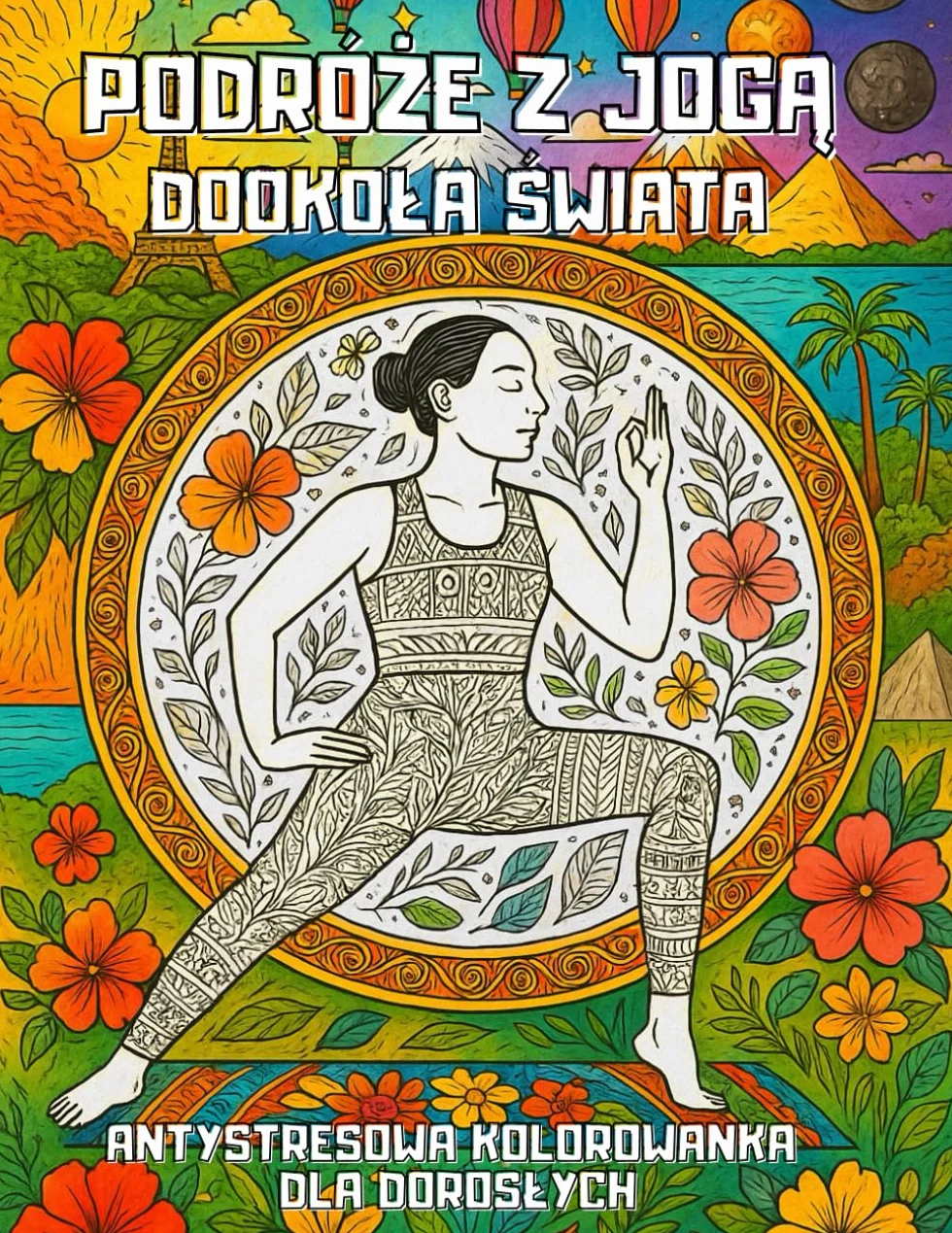 Podróże z Jogą Dookoła Świata: Kolorowanka Antystresowa dla Dorosłych z Myślą o Relaksie i Medytacji dla Dorosłych.
