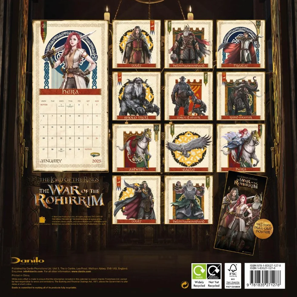 Official The War Of The Rohirrim Movie Square Calendar 2025: Original Danilo-Kalender [Mehrsprachig] [Kalender]