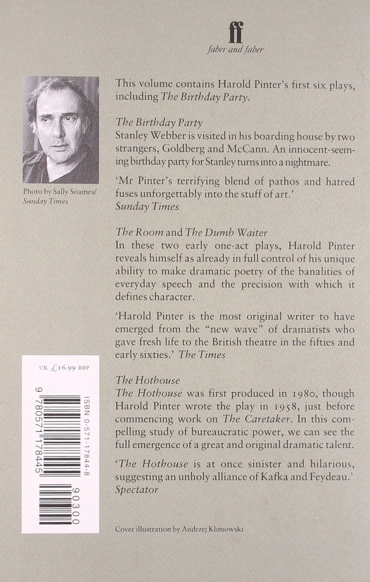 Harold Pinter Plays 1: The Birthday Party; The Room; The Dumb Waiter; A Slight Ache; The Hothouse; A Night Out; The Black and White; The Examination