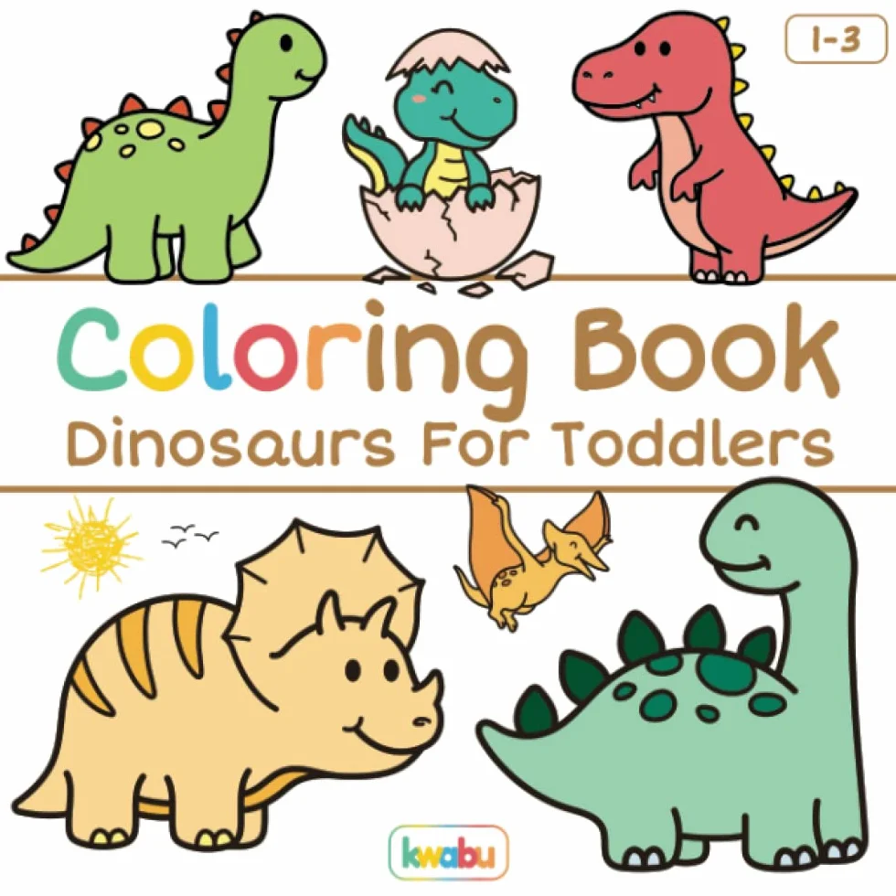 Coloring Book Dinosaurs For Toddlers: First Doodling For Children Ages 1-3 - Many Big Dino Illustrations For Coloring, Doodling & Learning