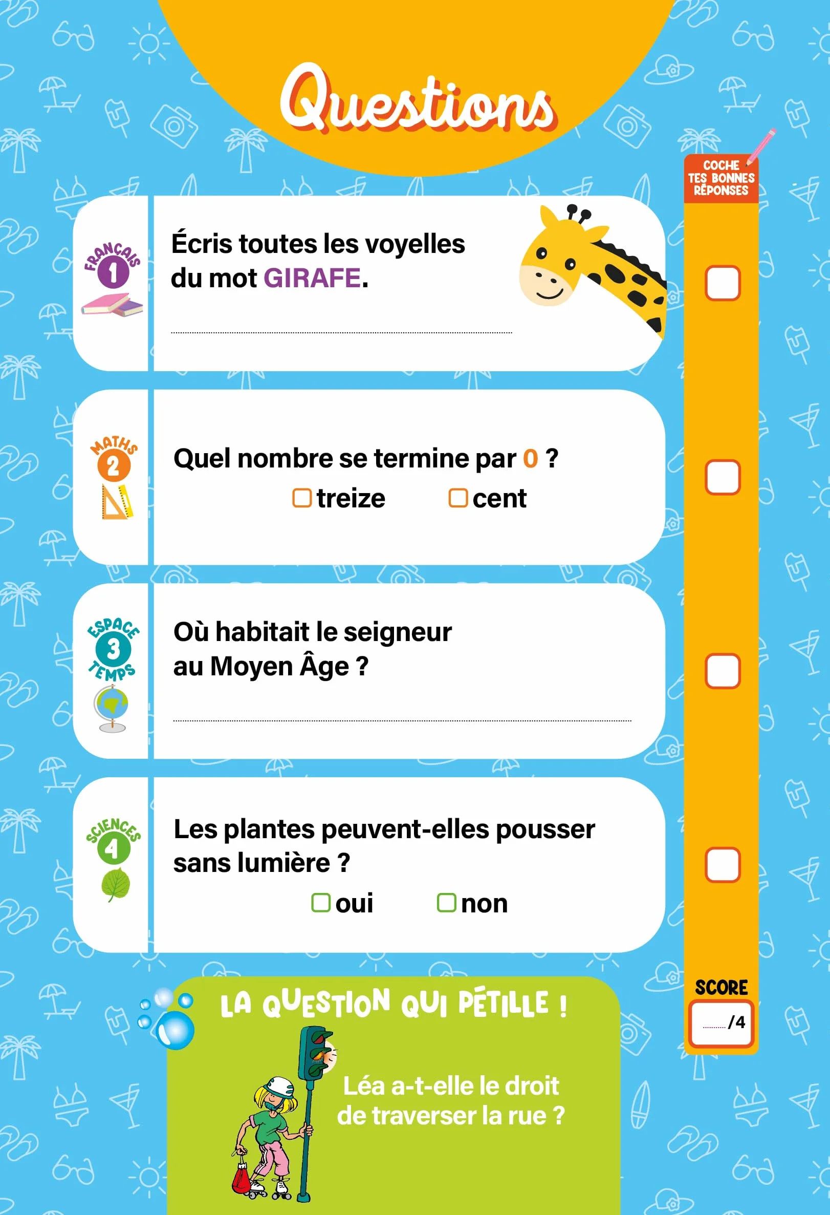 Questions pour réviser - Du CP au CE1 - Cahier de vacances 2026