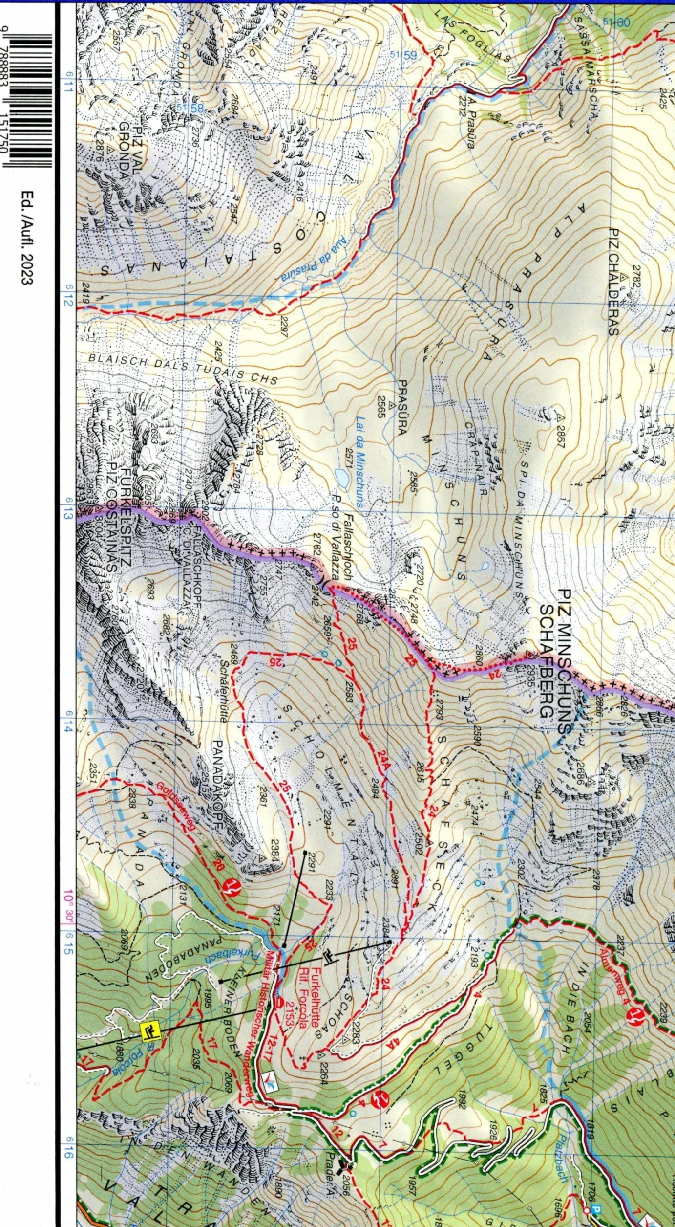 Vinschgau - Mals - Sesvenna / Val Venosta - Malles. Carta topografica in scala 1:25.000. Ediz. italiana, inglese, francese e tedesca: Tabacco Wanderkarte 1:25000: 44