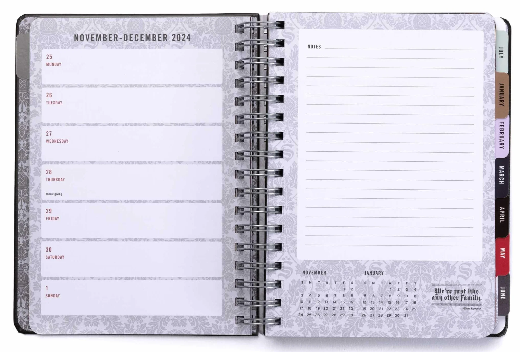 2025 The Sopranos 13-Month Weekly Planner