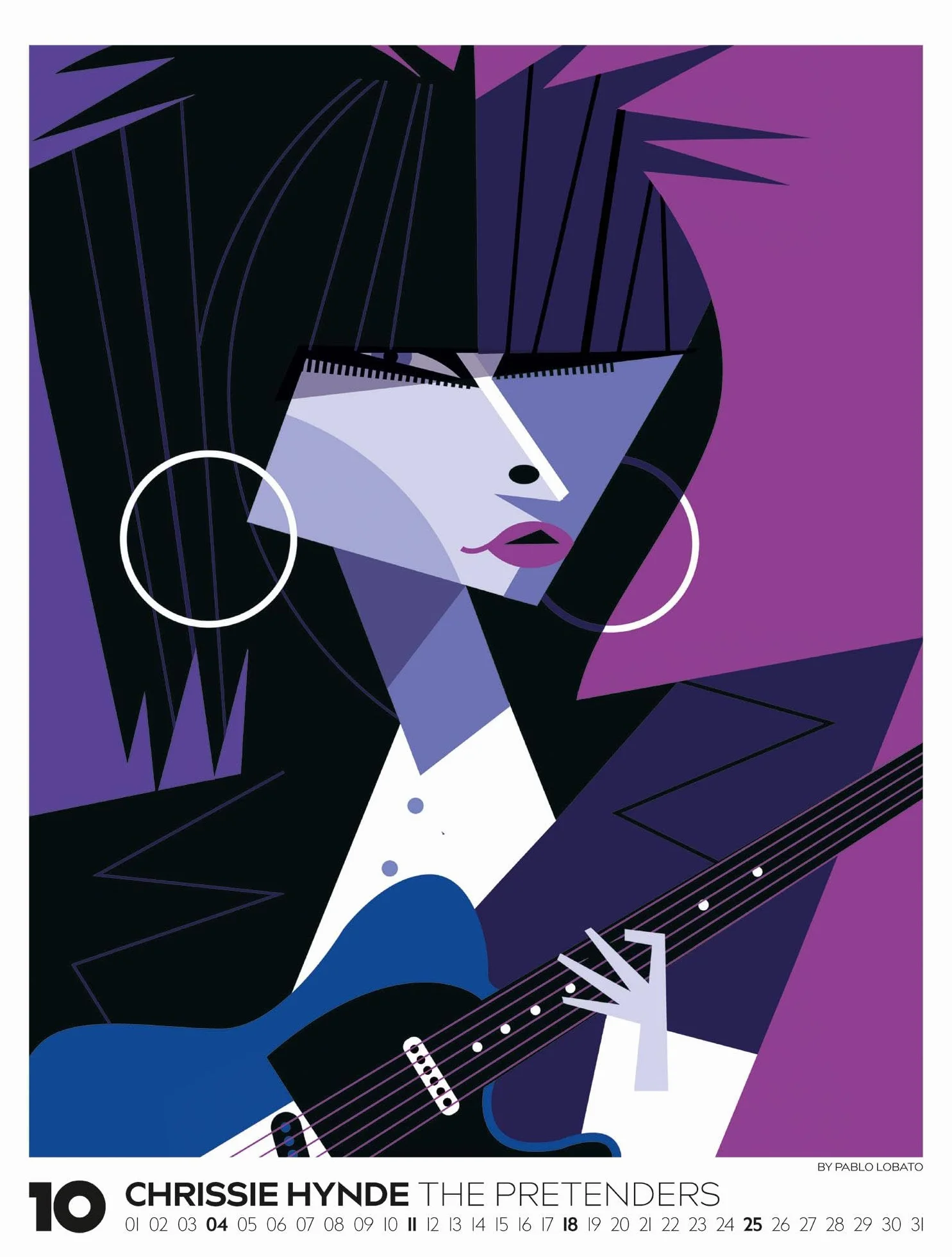 Legends Kalender 2026 | Musiklegenden: Außergewöhnlicher Musik-Kalender im großen Hochformat (50x66 cm) | Rock & Pop-Musiker-Portraits | Pablo Lobato