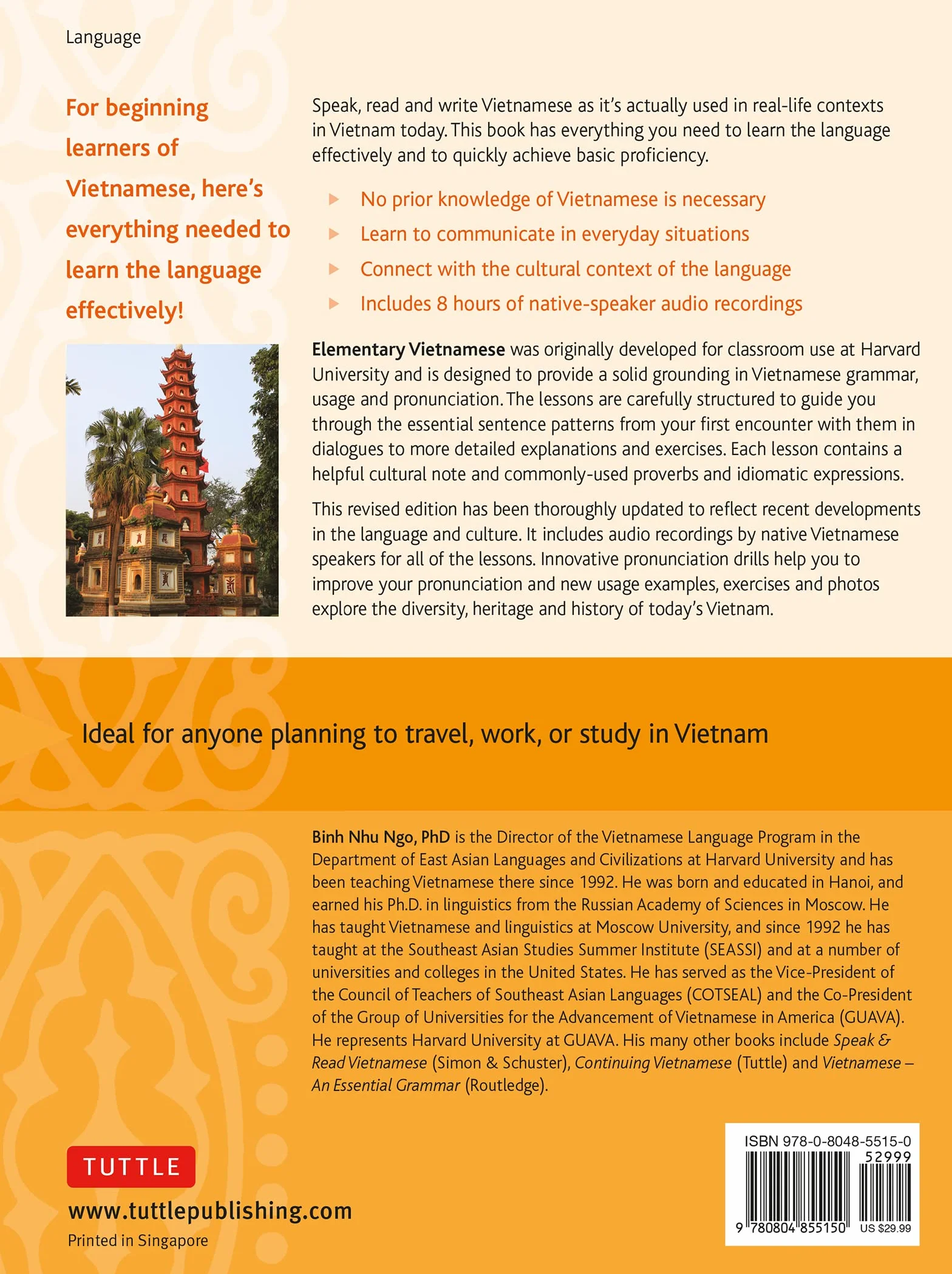 Elementary Vietnamese: Let's Speak Vietnamese, Revised and Updated Fourth Edition (Free Online Audio and Printable Flash Cards)
