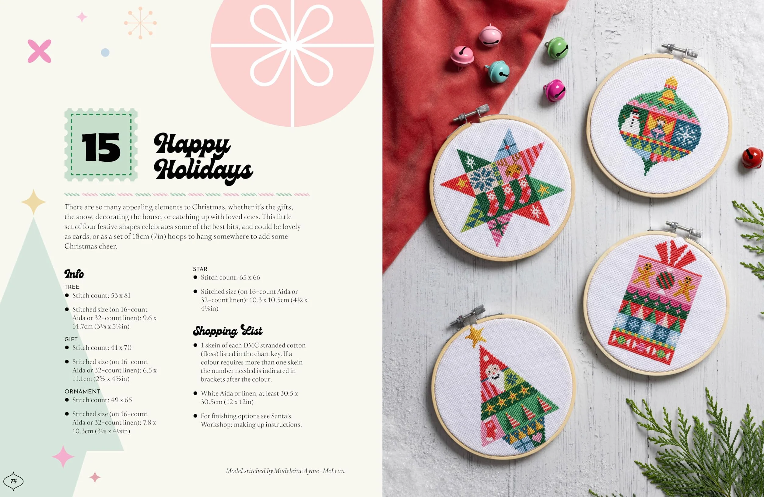 Merry Stitchmas: 24 Fun and Festive Cross Stitch Designs