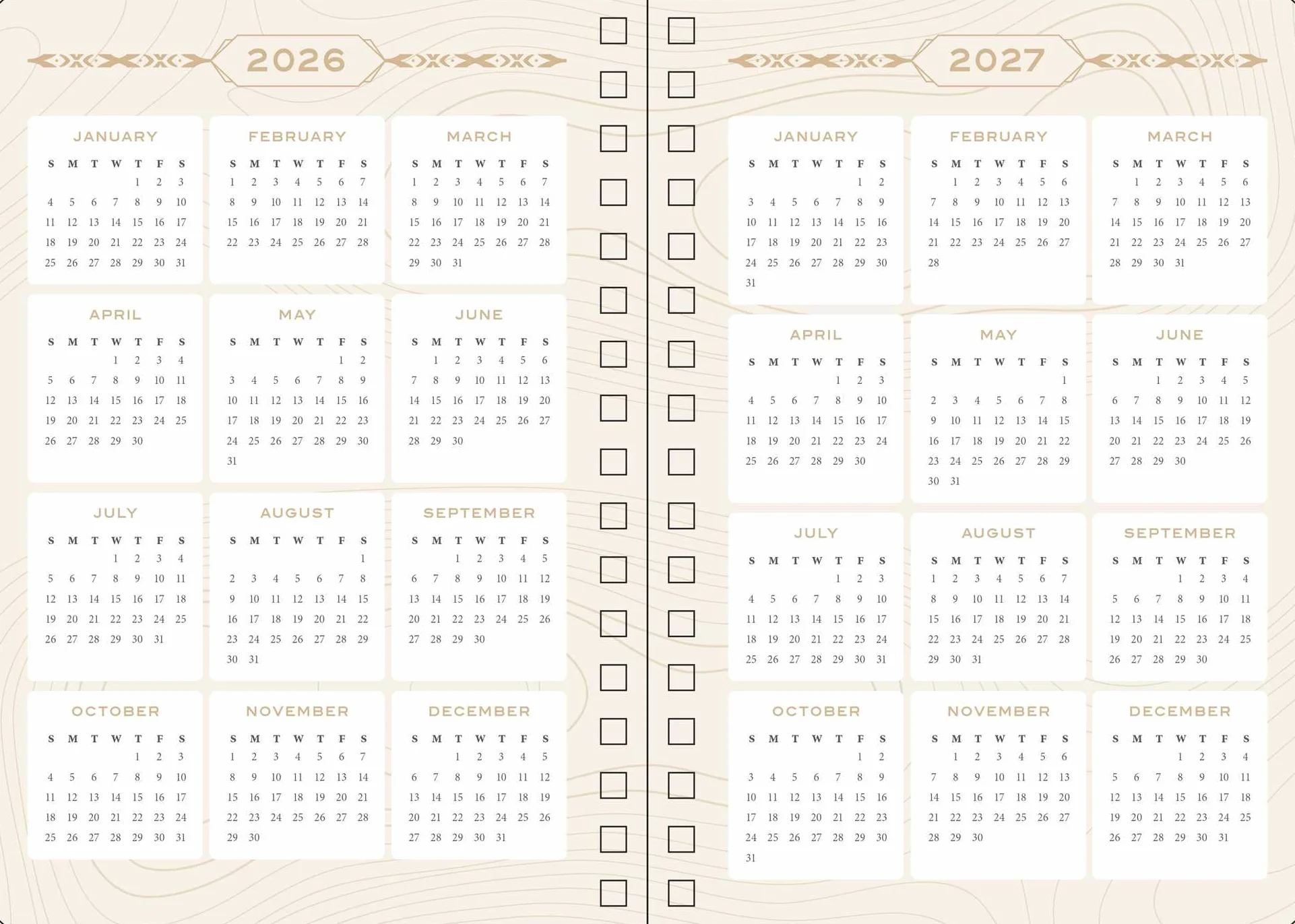 2026 Dune 13-Month Weekly Planner