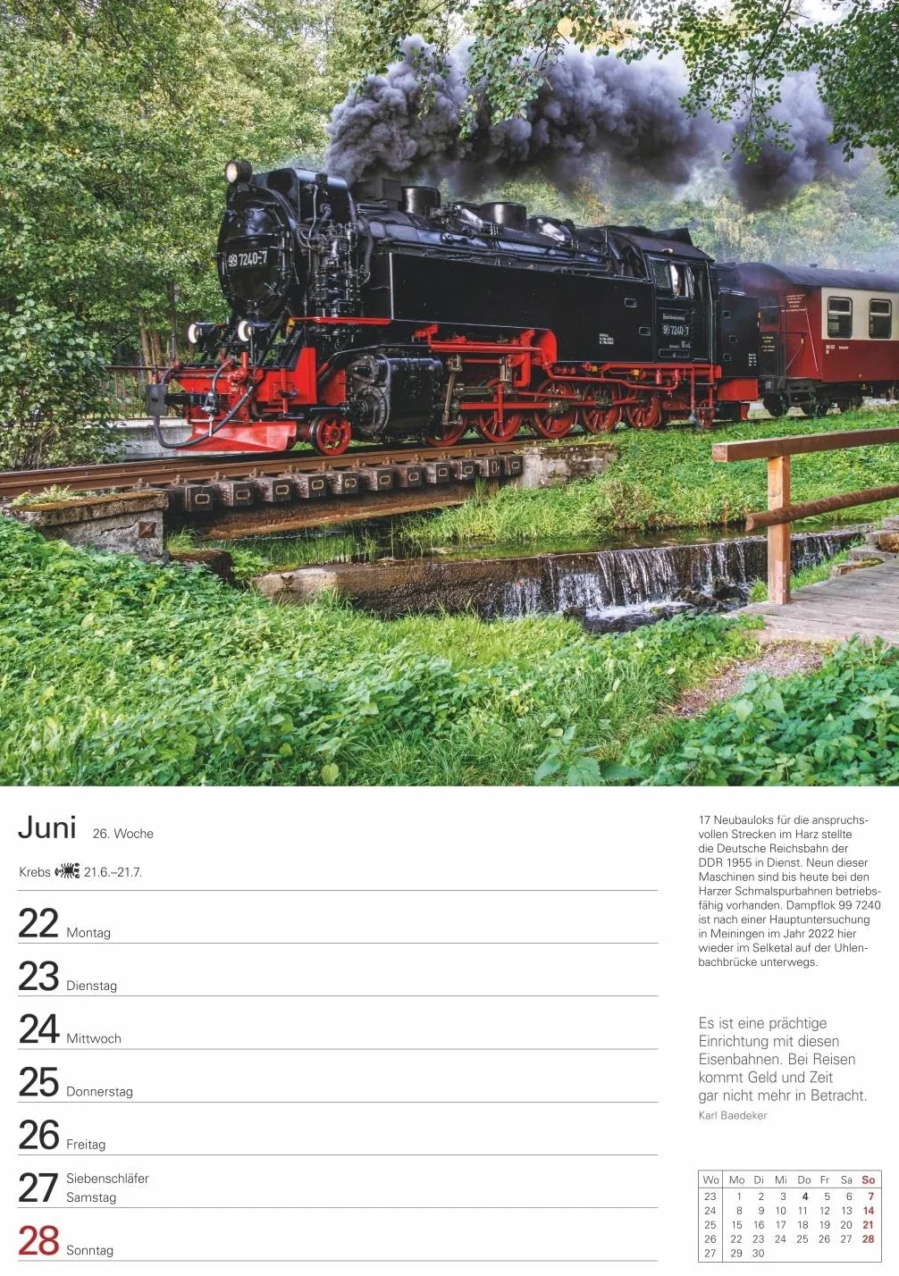 Eisenbahnen Wochenplaner 2026 - 53 faszinierende Fotografien: Besonderer Wandplaner mit 53 fantastischen Fotos von historischen Eisenbahnen. Hochwertiger Foto-Kalender 2026. 25 x 35,5 cm