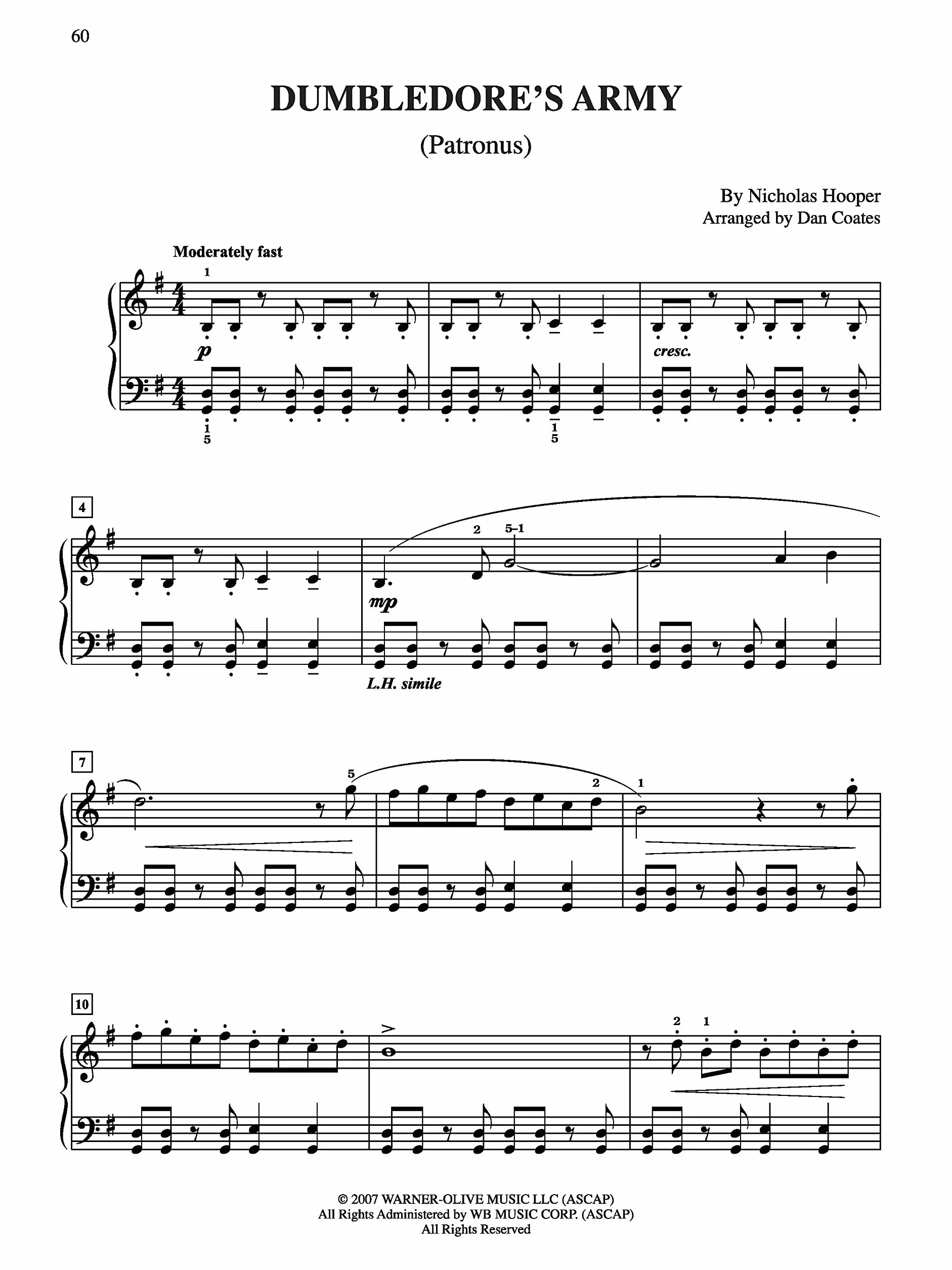 Williams/doyle harry potter magical music (coates) easy piano bk