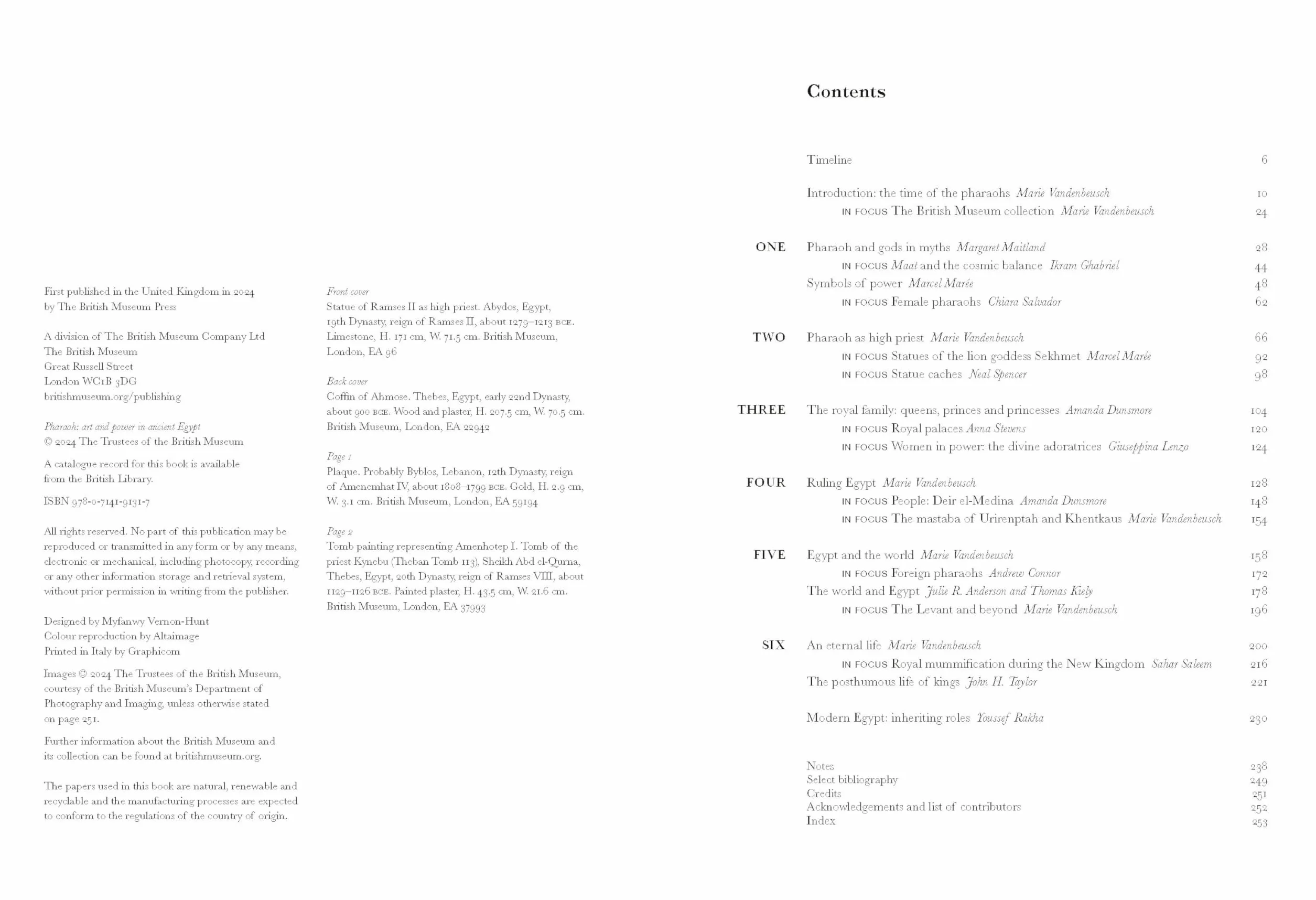 Pharaoh : Art and Power in Ancient Egypt /anglais