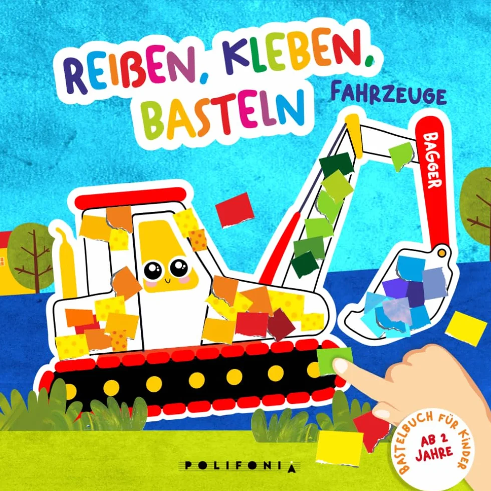 Reißen Kleben Basteln ab 2 Jahren – Fahrzeuge: Mein kunterbuntes Bastelbuch mit vielen Fahrzeugen wie Müllabfuhr , Traktor und Bagger für Kinder als ... und Aufkleben für Jungs | Bücher ab 2 Jahre