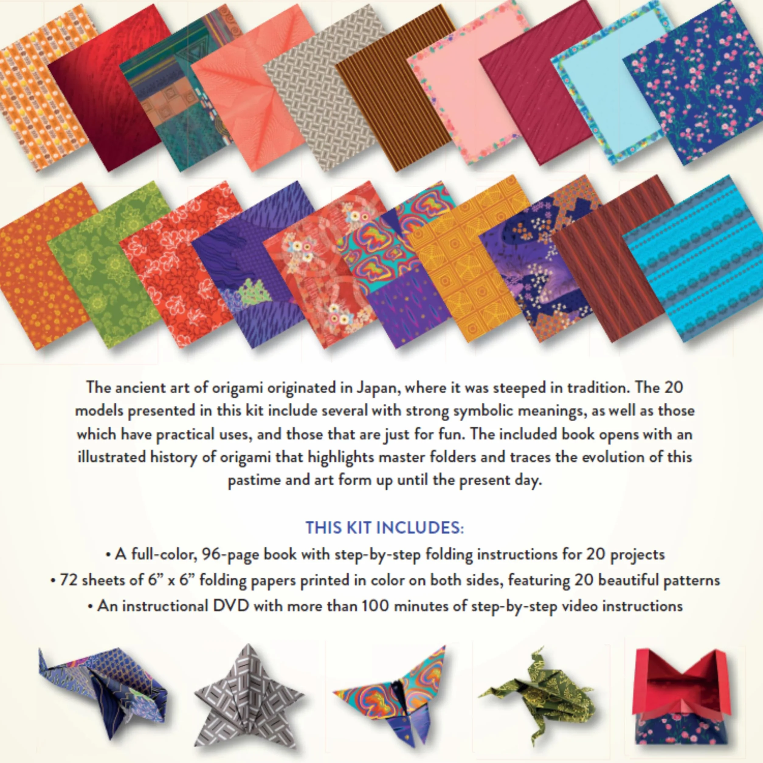 Japanese Origami for Beginners Kit /anglais: 20 Classic Origami Models: Kit with 96-page Origami Book, 72 Origami Papers and Instructional Videos: Great for Kids and Adults!