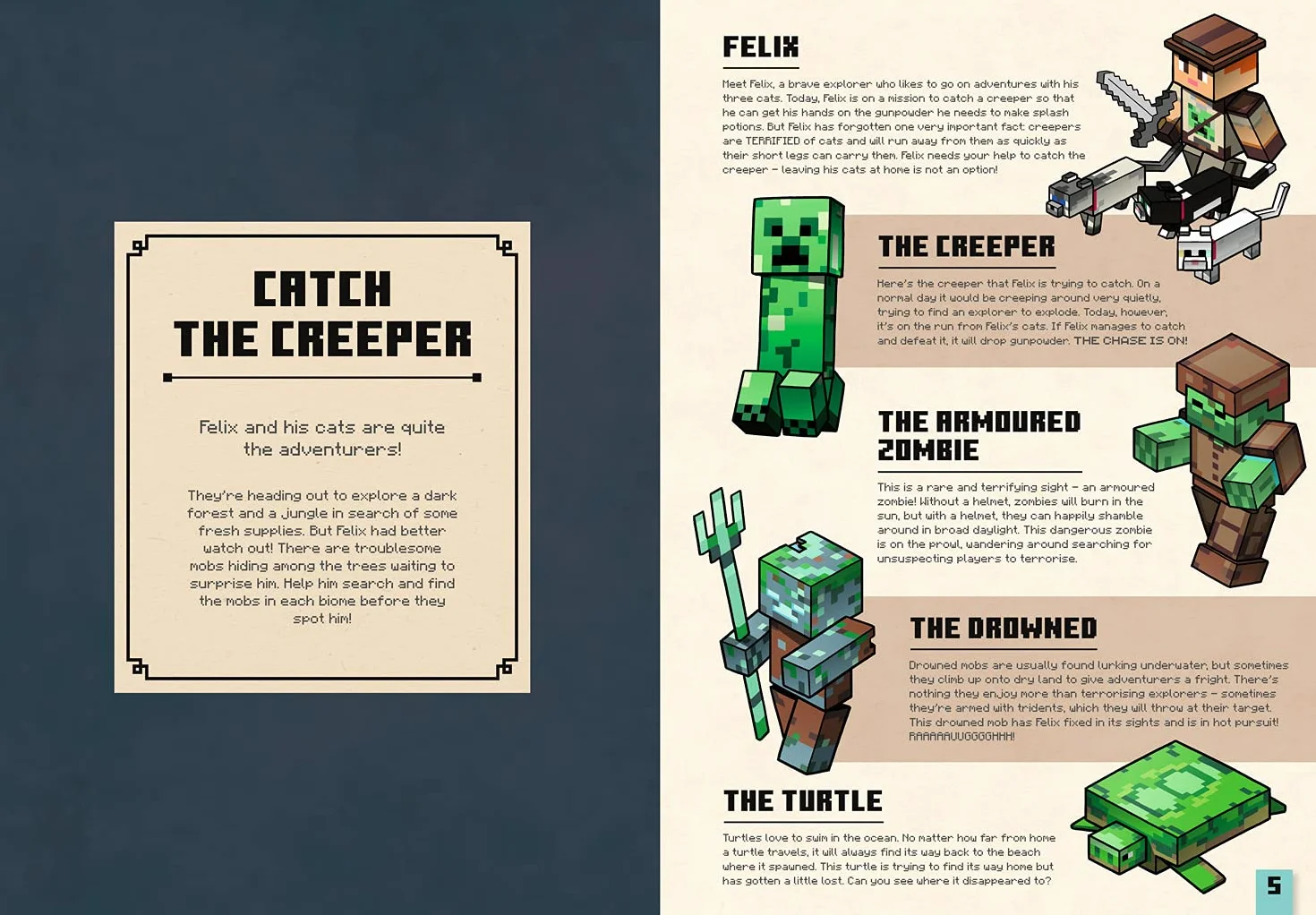 Minecraft Catch the Creeper and Other Mobs: Search for your favourite mobs in this official Minecraft Search and Find book! Perfect for kids into video games.