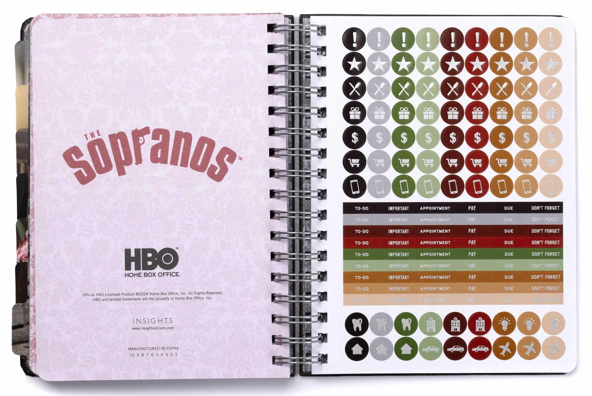 2025 The Sopranos 13-Month Weekly Planner