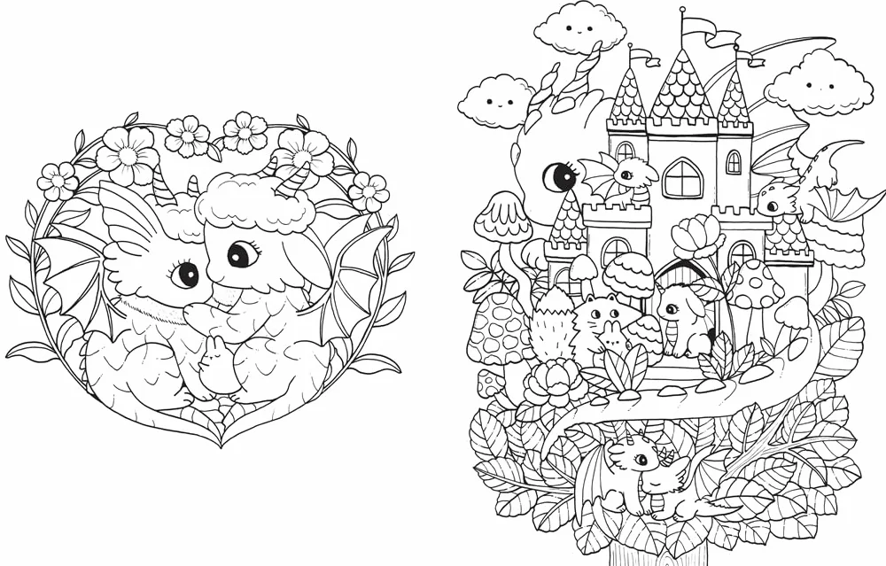 A Million Dragons: Adorable Dragons to Colour
