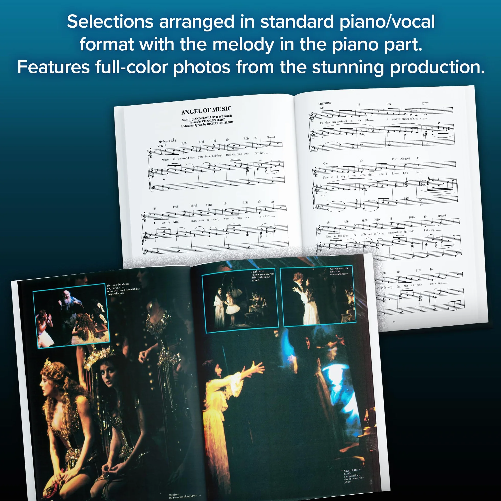 Phantom of the Opera - Souvenir Edition Piano/Vocal Selections Songbook 9 Iconic Songs by Andrew Lloyd Webber Broadway Musical Sheet Music for Piano ... Selections (Melody in the Piano Part)