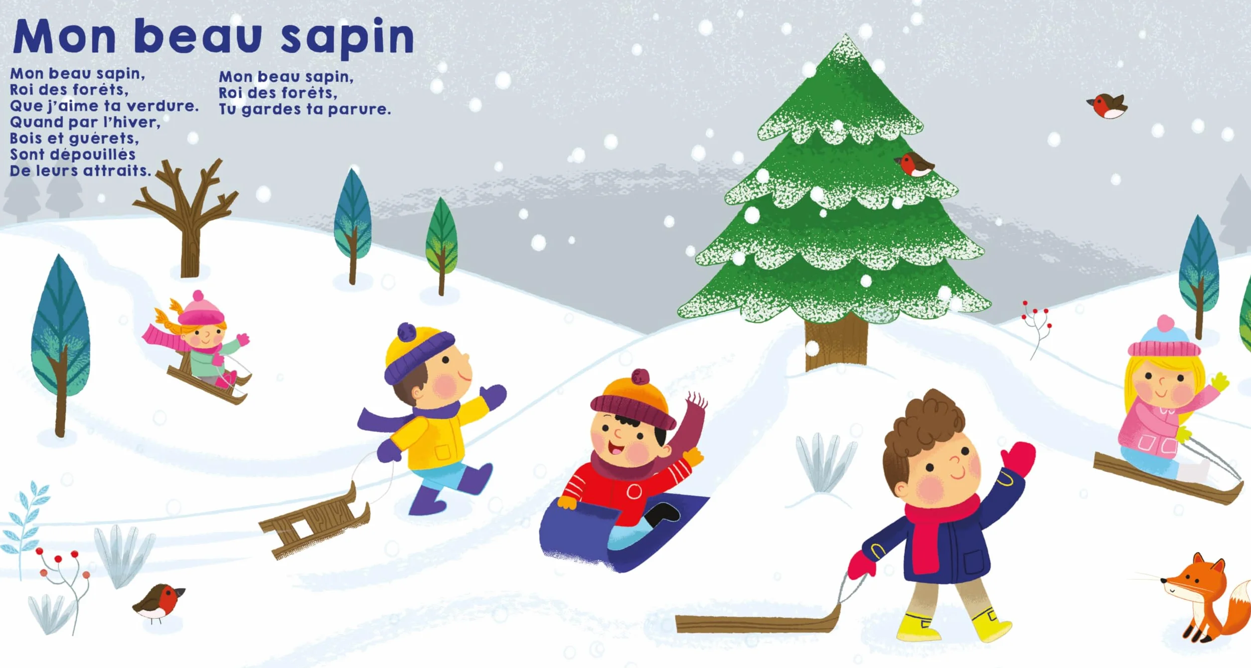 Mes premières comptines de Noël à toucher: Livre sonore bébé à toucher dès 6 mois avec grandes piles AAA alcalines incluses